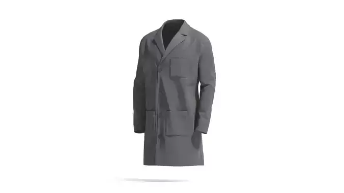 Black Doctors Lab Coat - medical scrub top 3D model