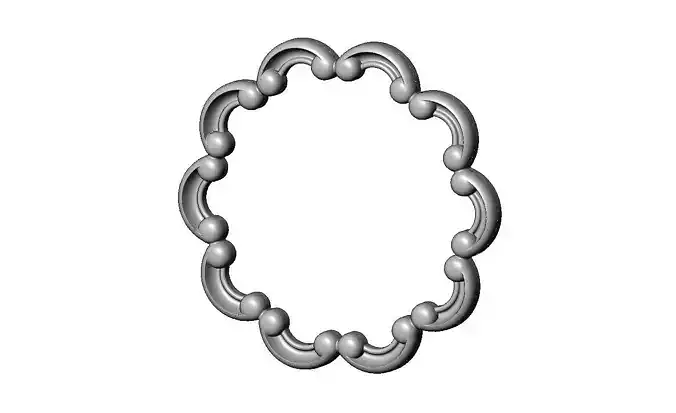 Round eternity carved scroll rosette applique ornament 3D print model