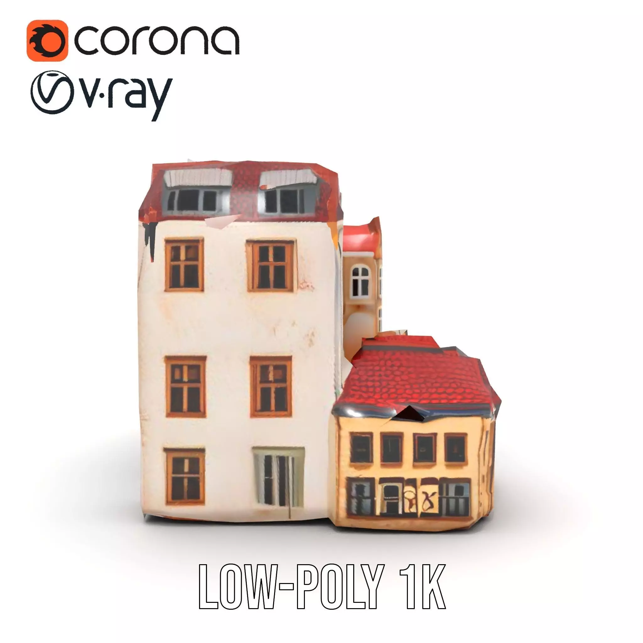 Charming European Buildings model pack Low-poly 3D model_26