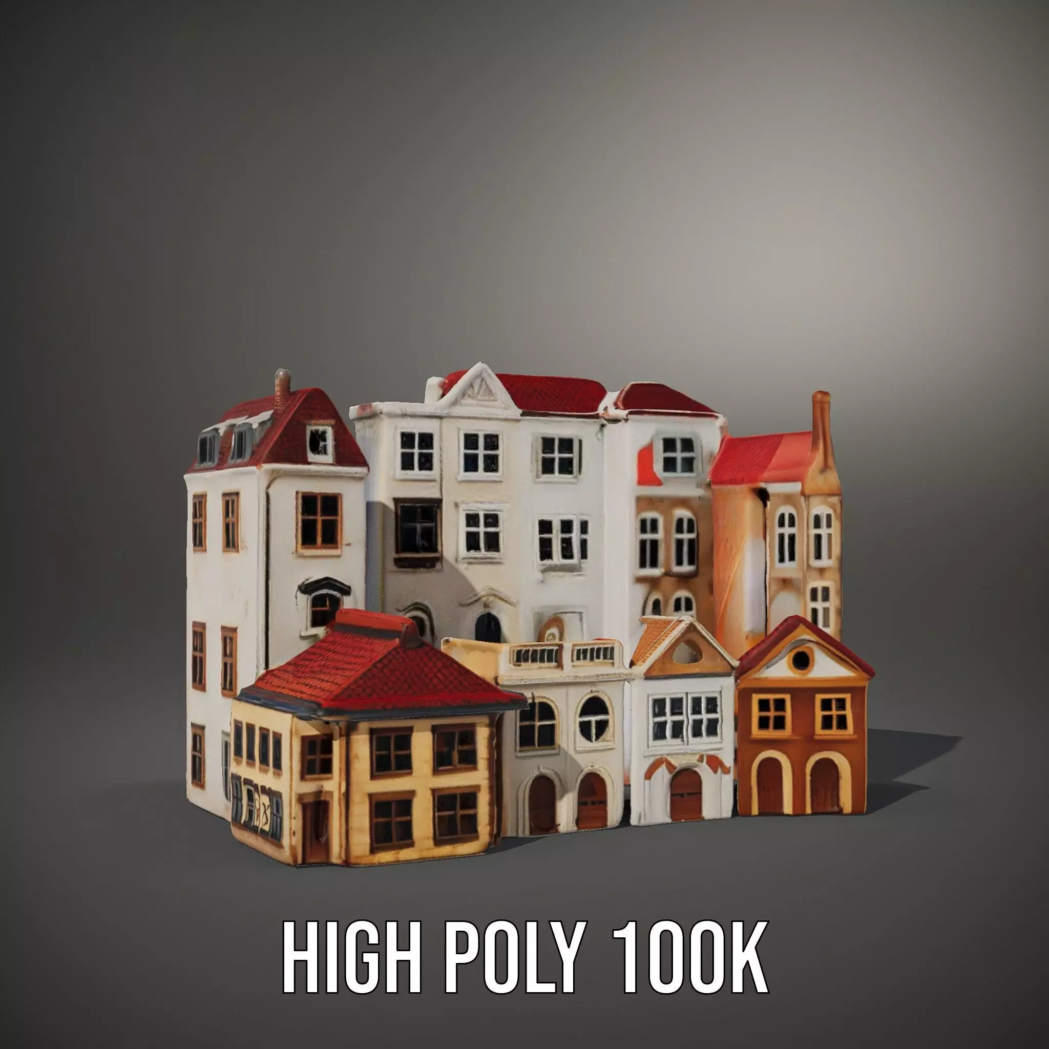 Charming European Buildings model pack Low-poly 3D model_9