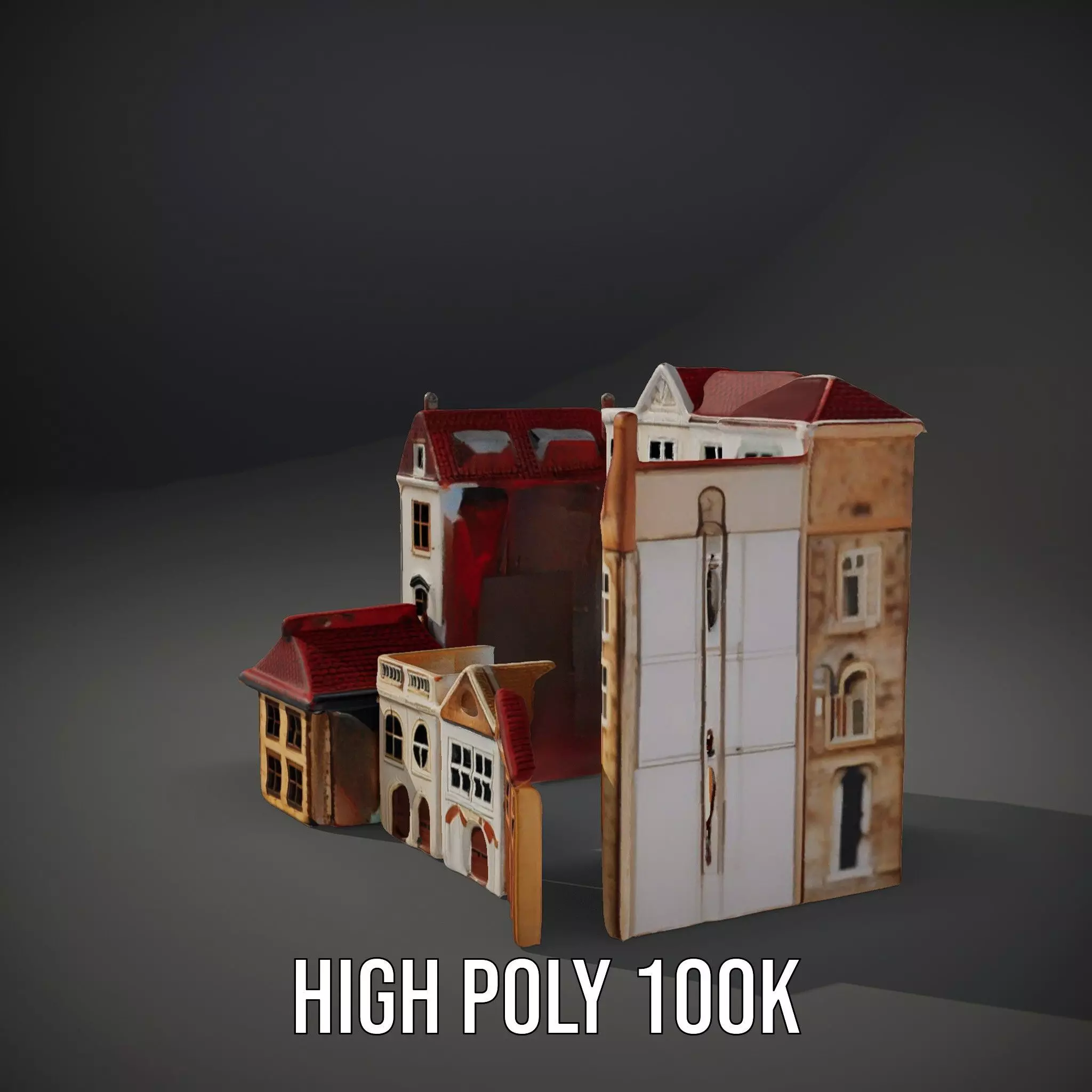 Charming European Buildings model pack Low-poly 3D model_11