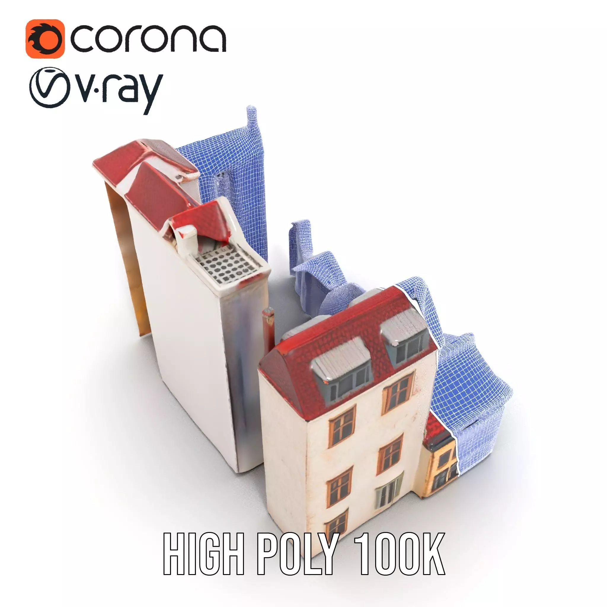 Charming European Buildings model pack Low-poly 3D model_24