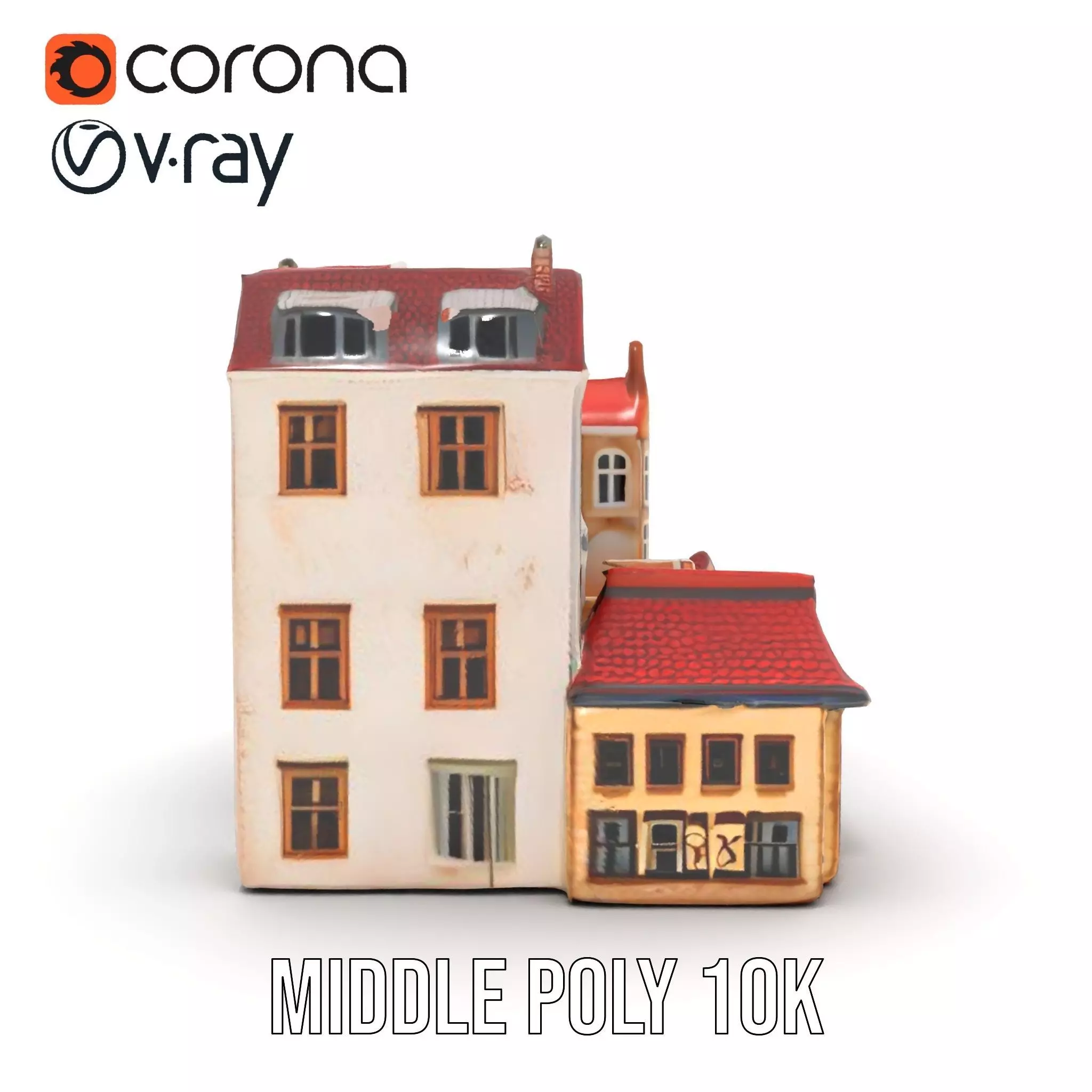 Charming European Buildings model pack Low-poly 3D model_16