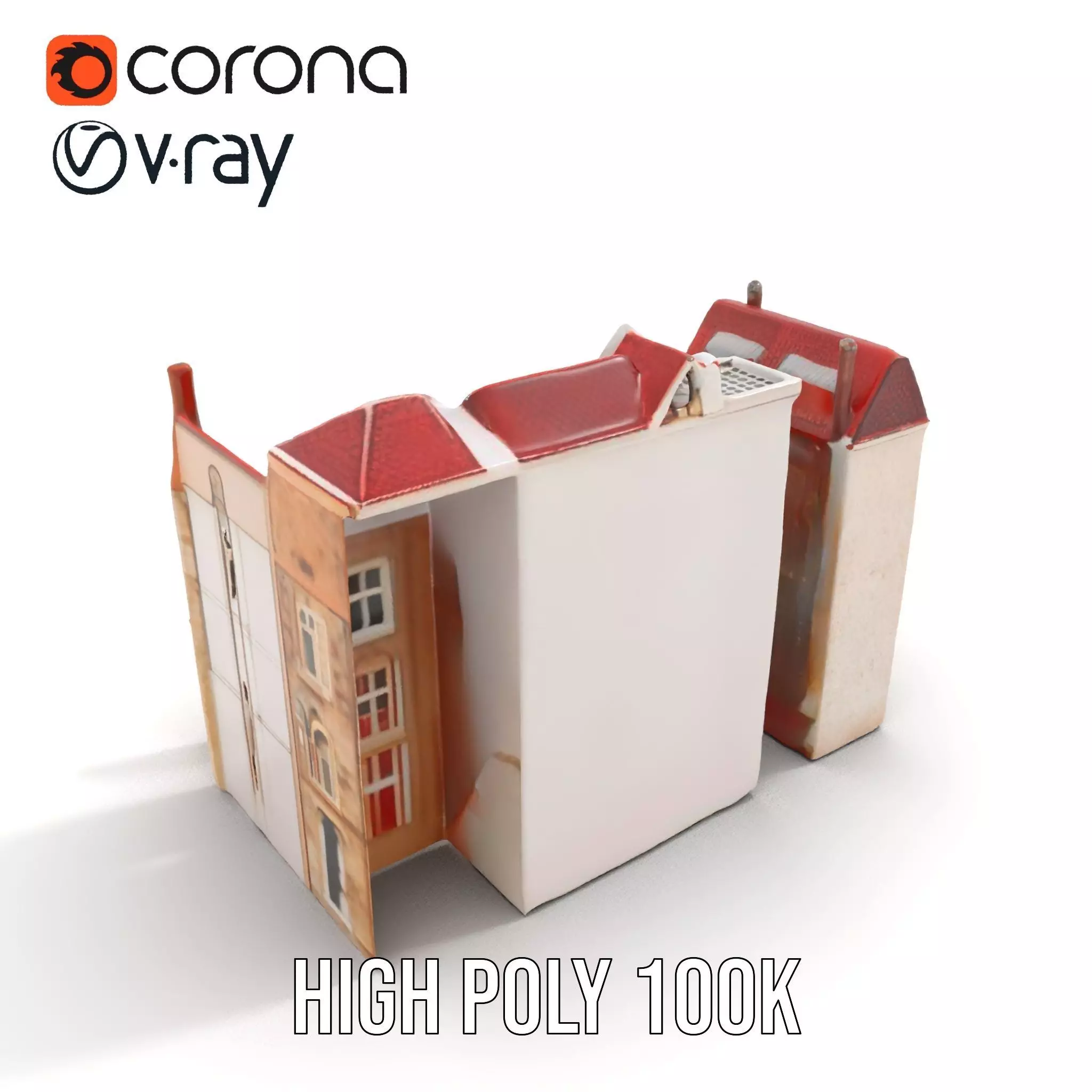 Charming European Buildings model pack Low-poly 3D model_21