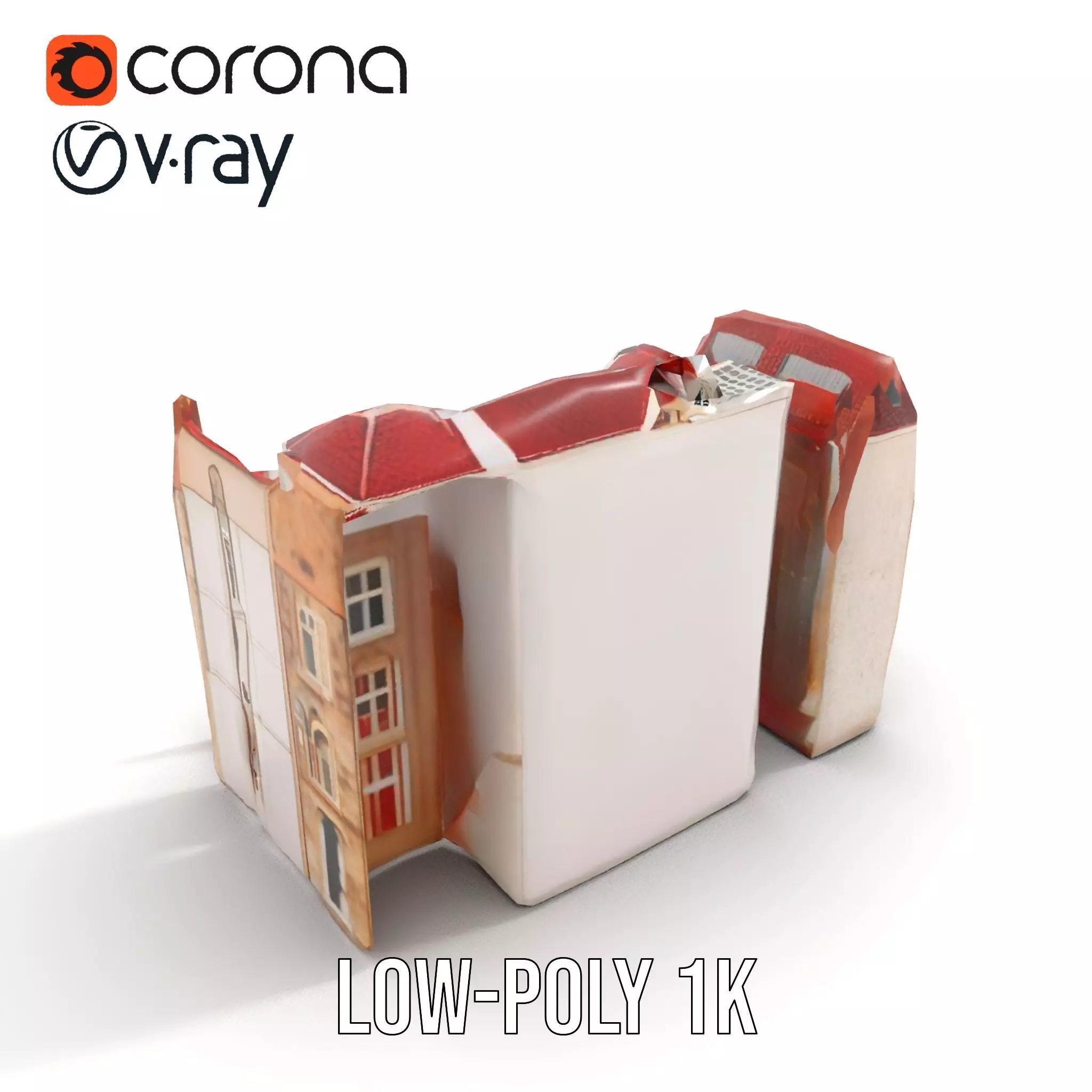 Charming European Buildings model pack Low-poly 3D model_8