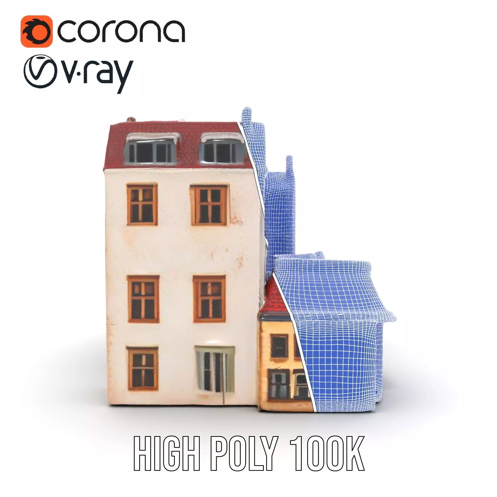 Charming European Buildings model pack Low-poly 3D model_35