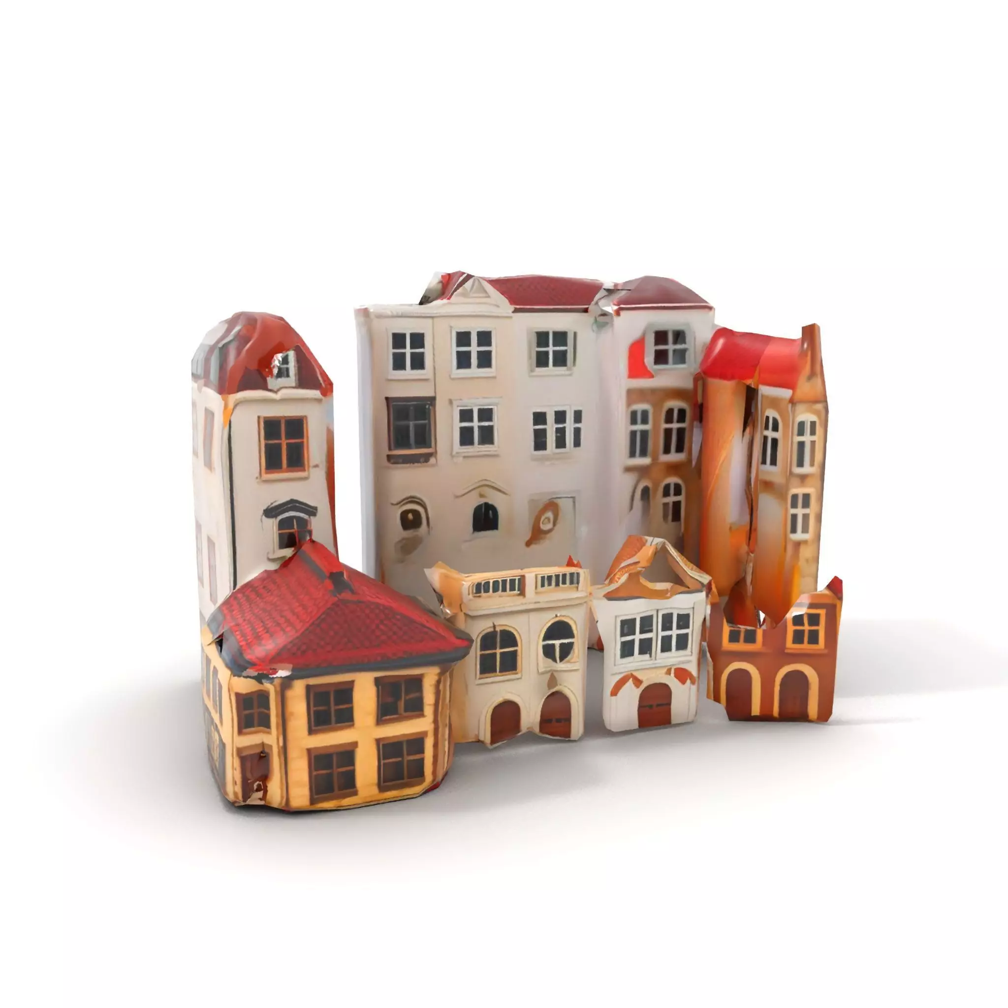 Charming European Buildings model pack Low-poly 3D model_10