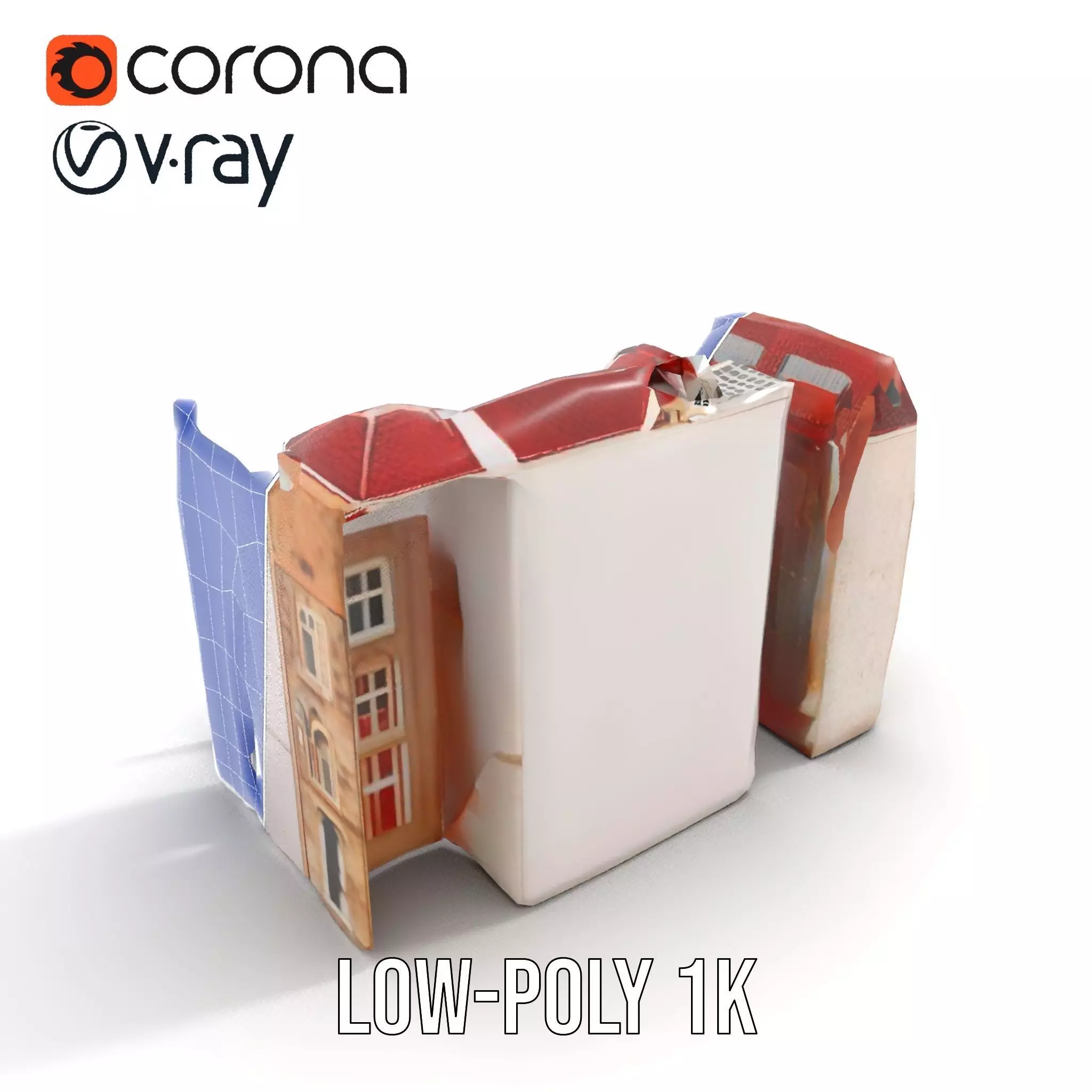 Charming European Buildings model pack Low-poly 3D model_23