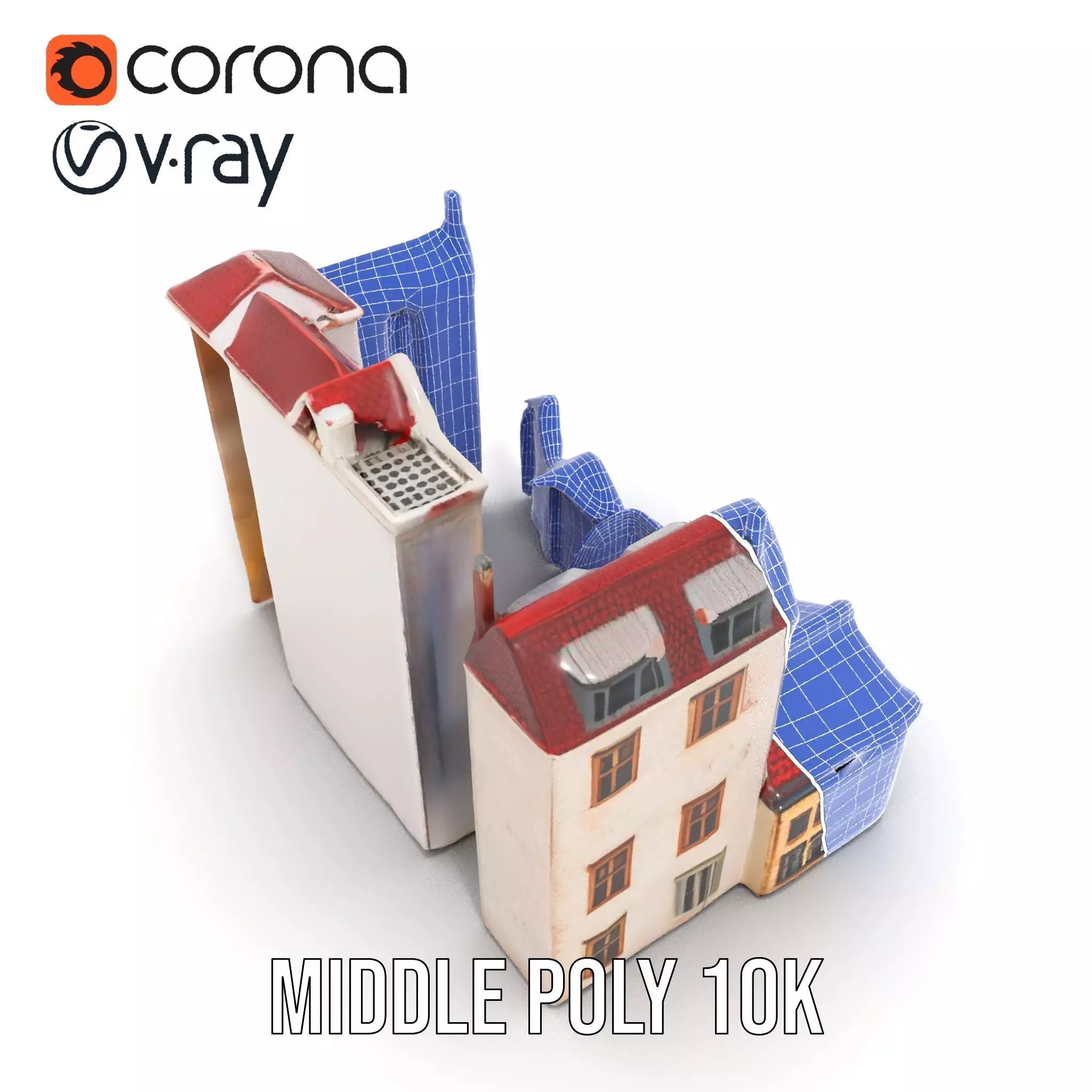 Charming European Buildings model pack Low-poly 3D model_22