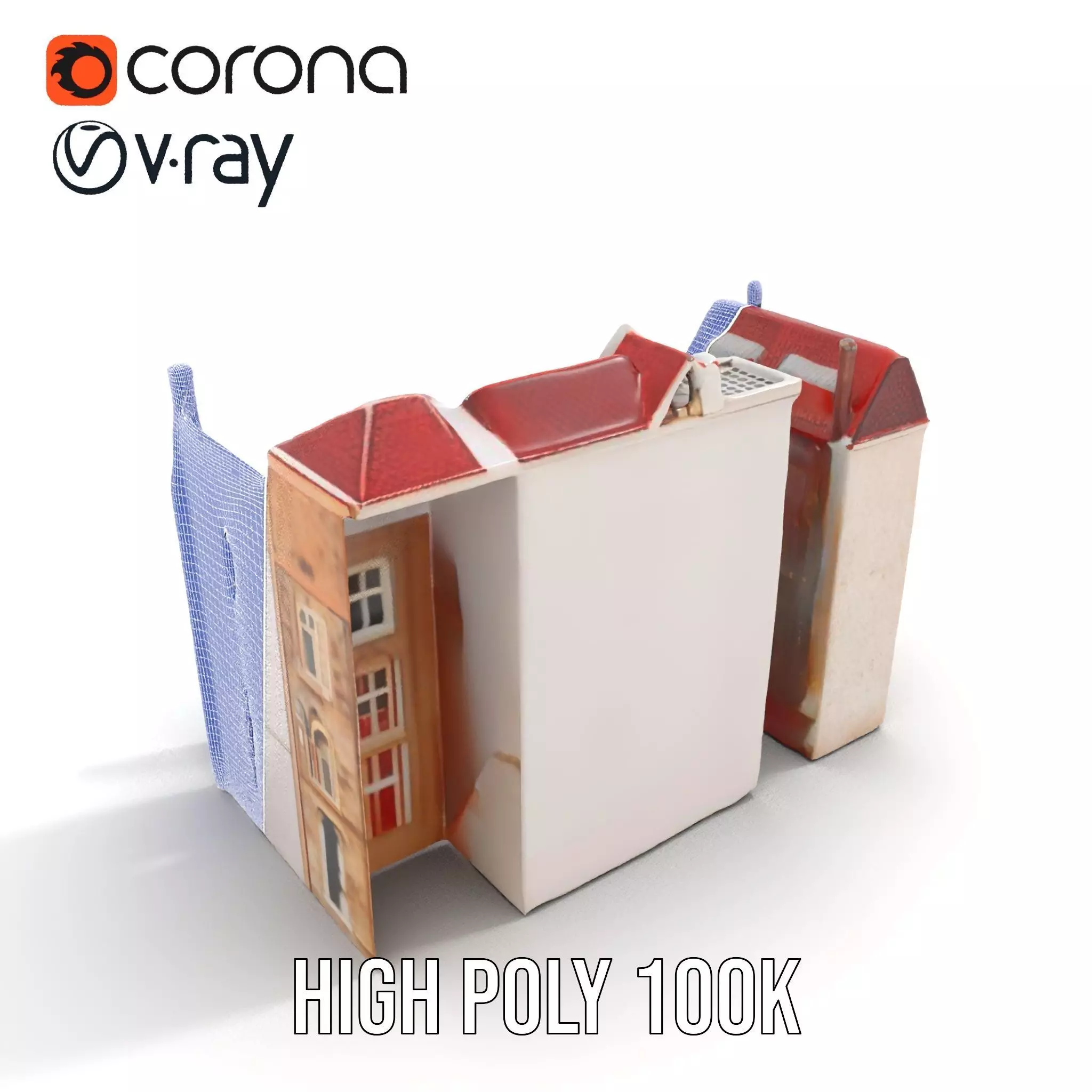 Charming European Buildings model pack Low-poly 3D model_30