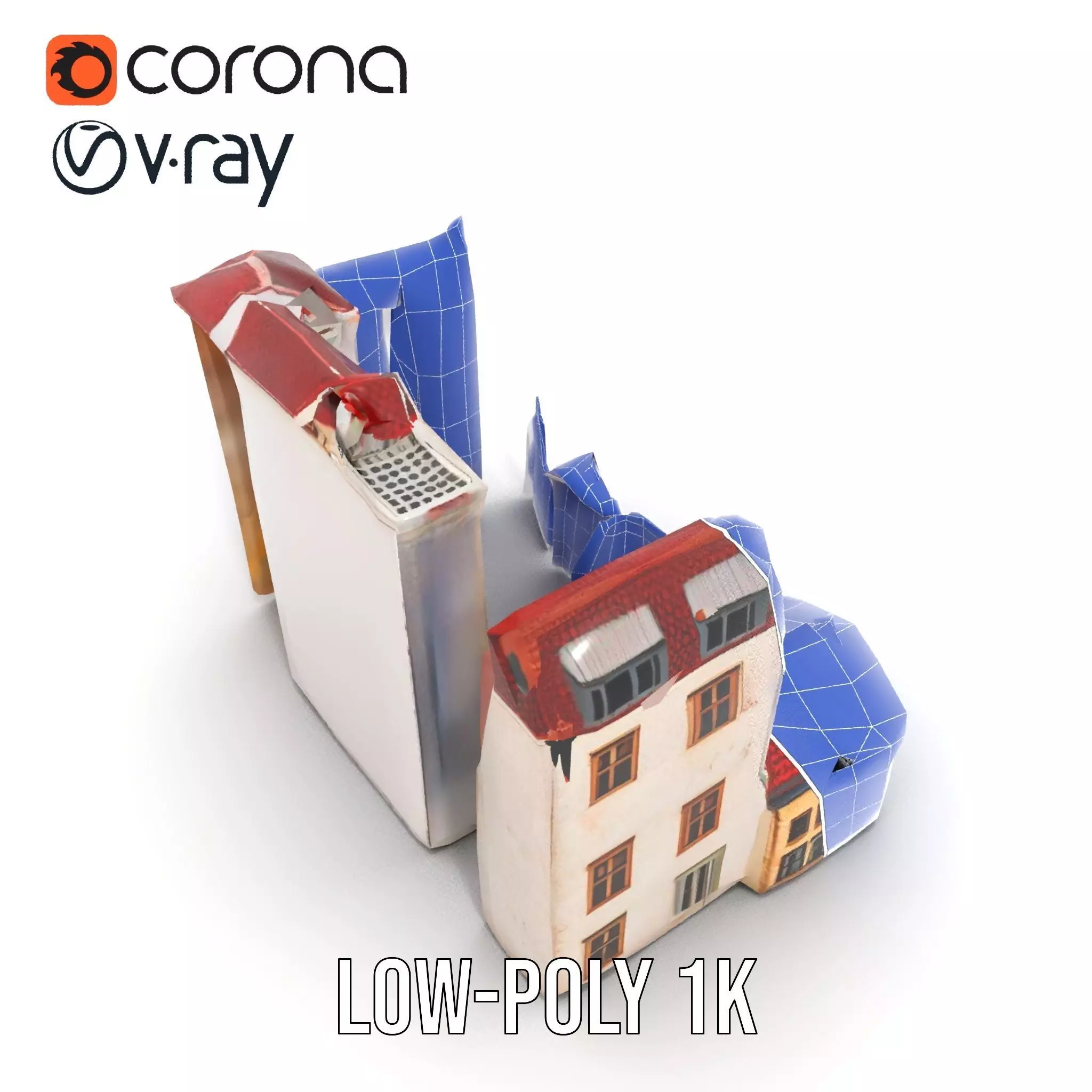 Charming European Buildings model pack Low-poly 3D model_13