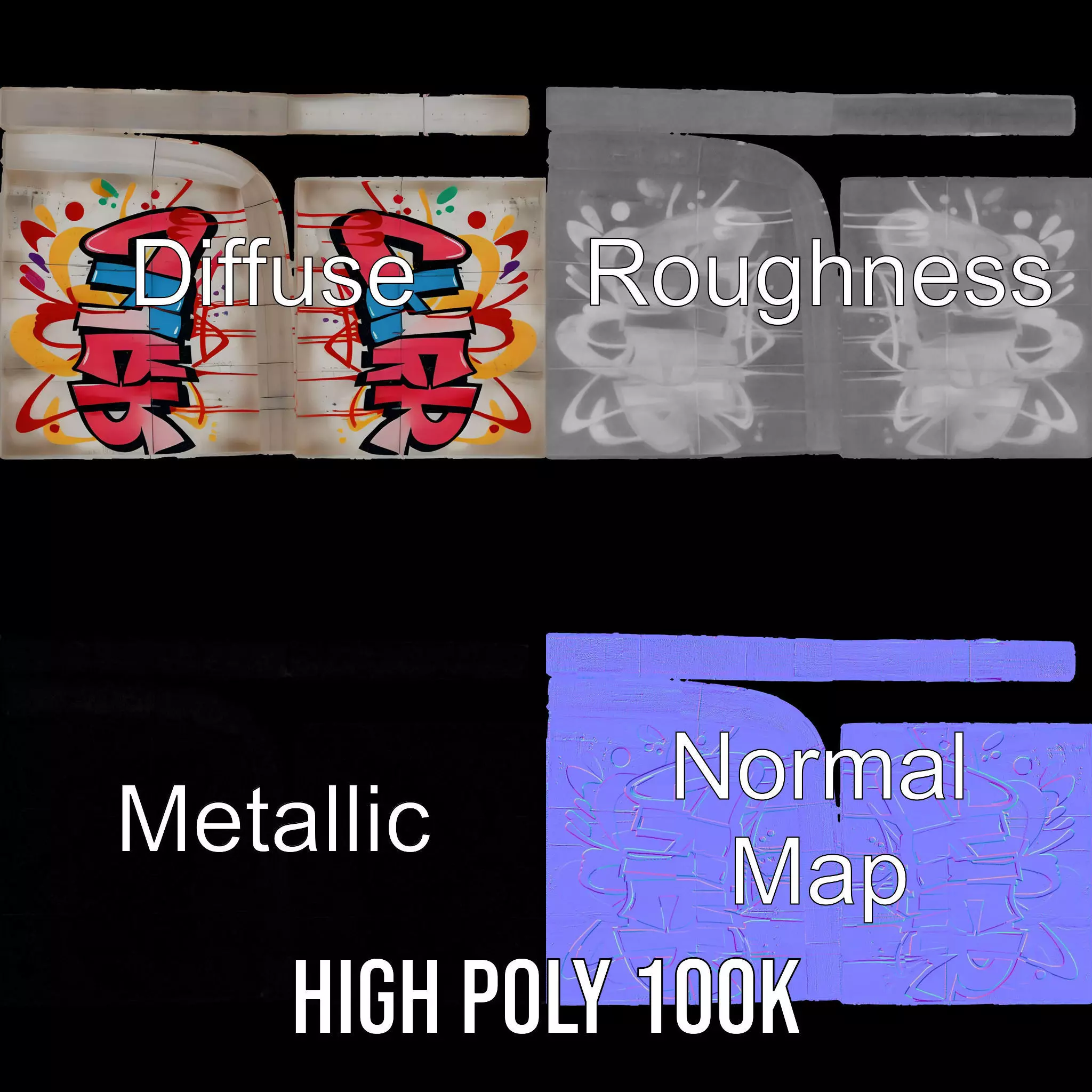 Vibrant Graffiti Wall model pack Texture_4