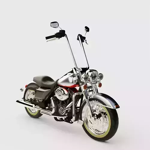 80s Vintage Touring Motorcycle 3D model