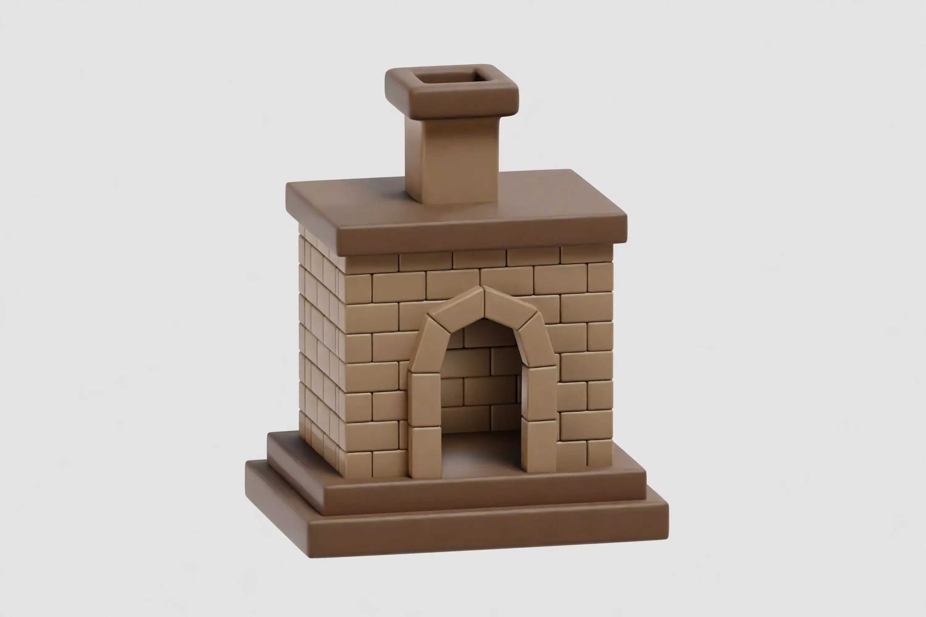 Cartoon Fireplace Low-poly 3D model