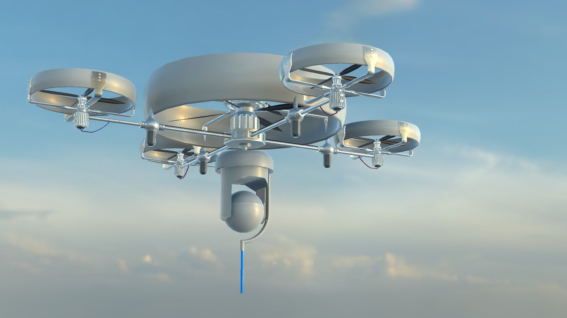 Reconnaissance Spy Drone  Low-poly 3D model_12