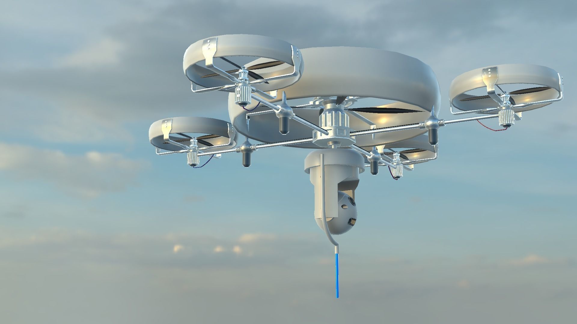 Reconnaissance Spy Drone  Low-poly 3D model_38