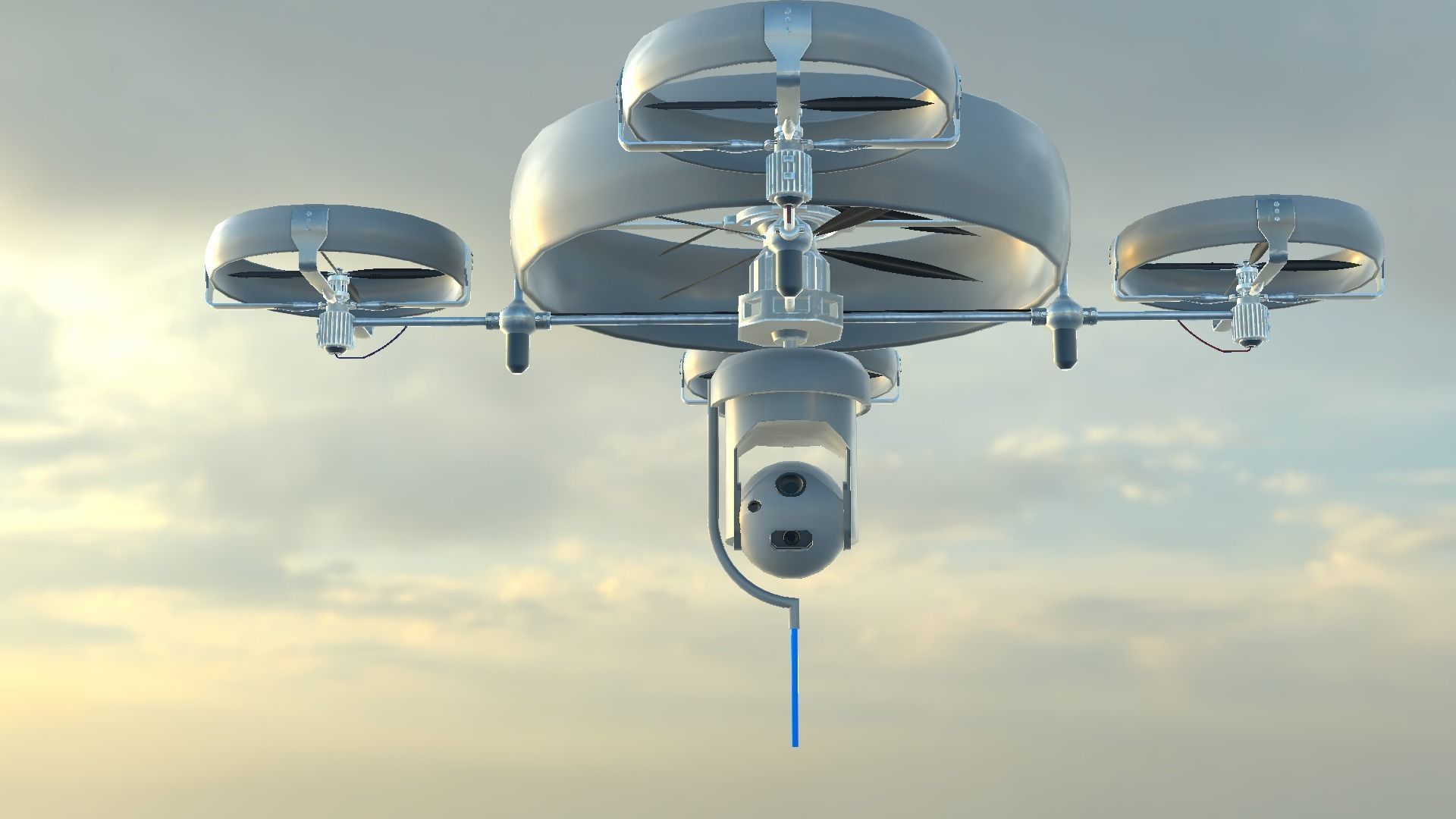 Reconnaissance Spy Drone  Low-poly 3D model_47