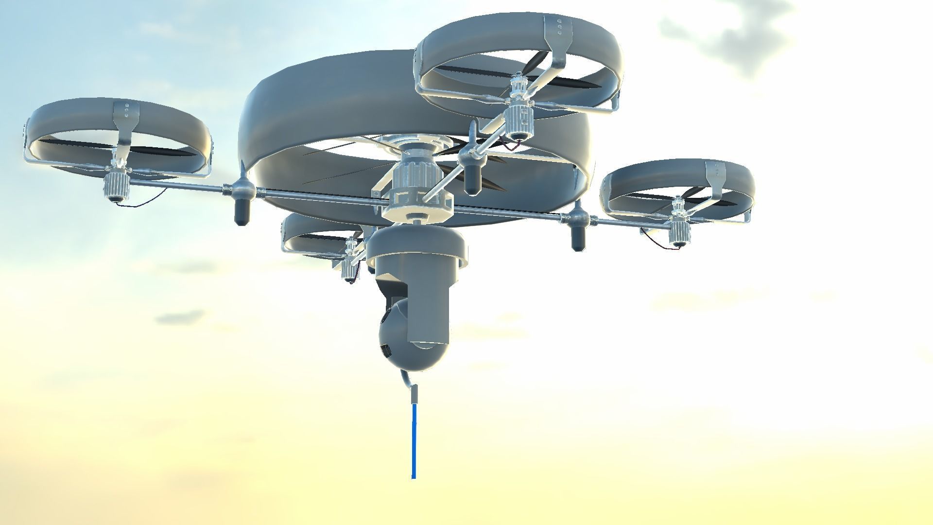 Reconnaissance Spy Drone  Low-poly 3D model_58