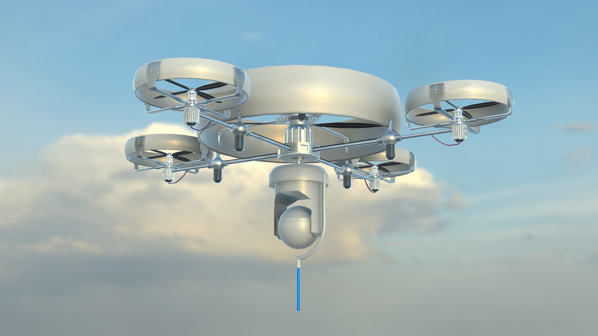 Reconnaissance Spy Drone  Low-poly 3D model_24