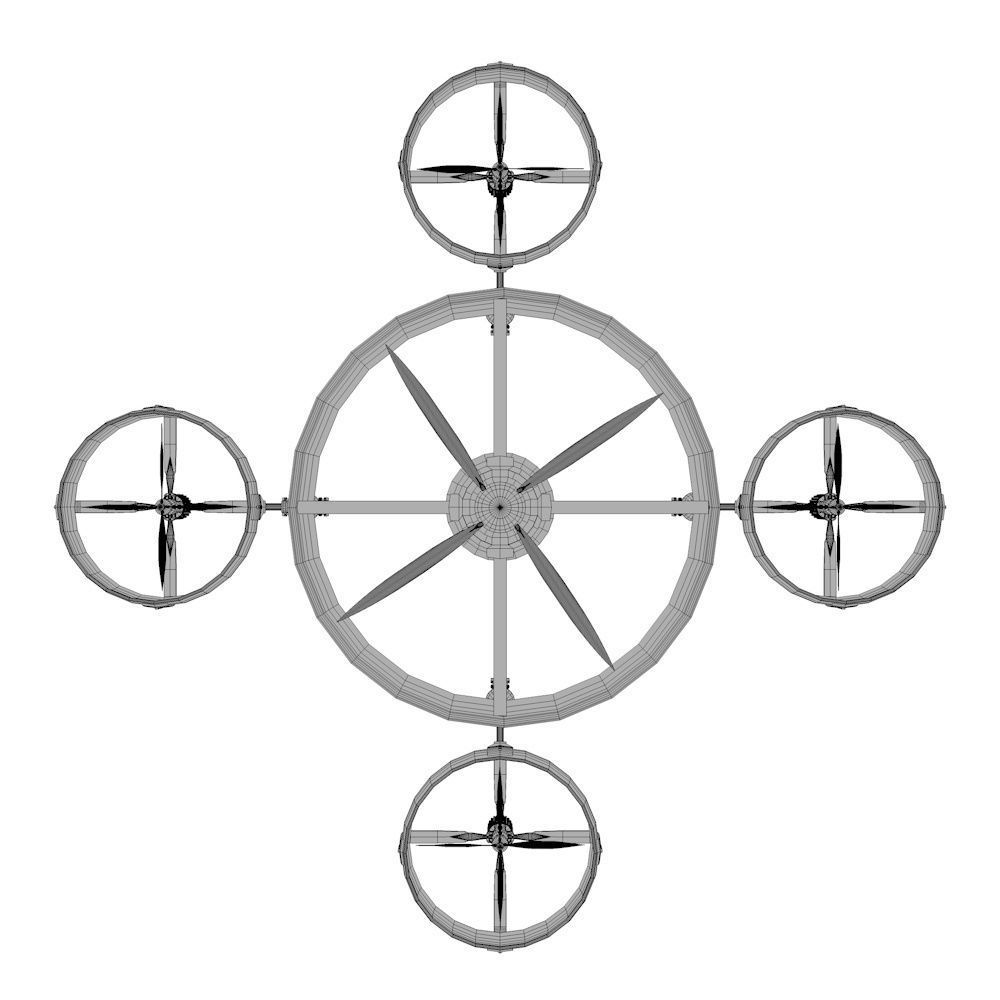 Reconnaissance Spy Drone  Low-poly 3D model_9