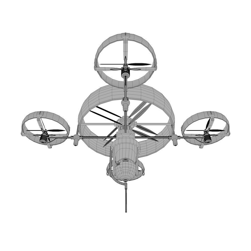 Reconnaissance Spy Drone  Low-poly 3D model_6