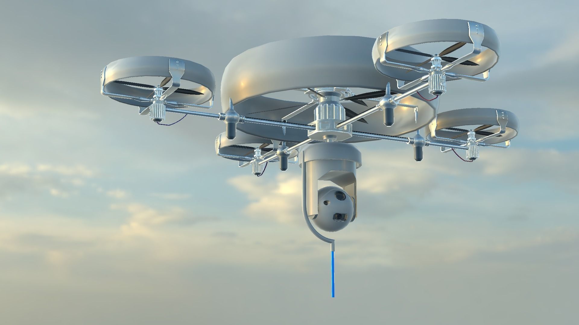 Reconnaissance Spy Drone  Low-poly 3D model_44