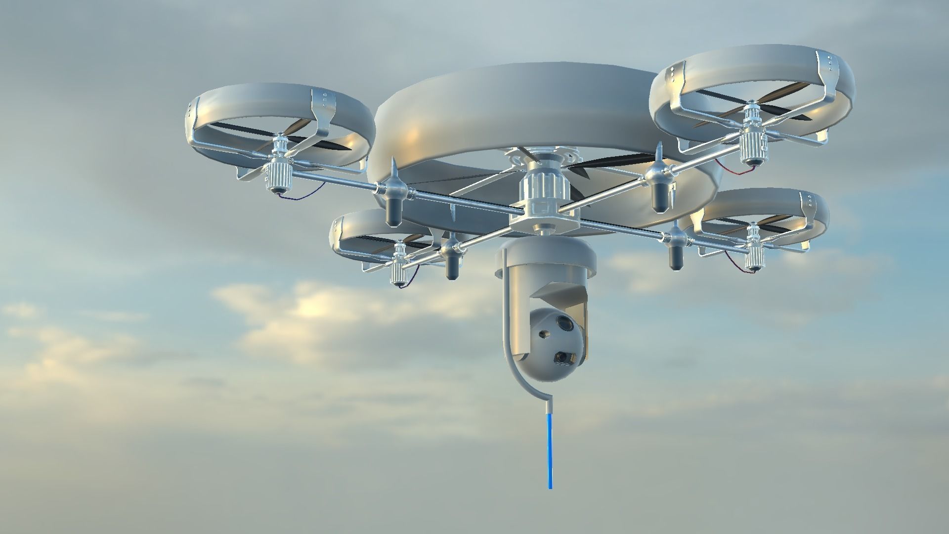 Reconnaissance Spy Drone  Low-poly 3D model_42
