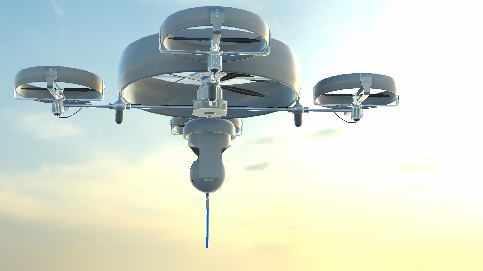 Reconnaissance Spy Drone  Low-poly 3D model_13