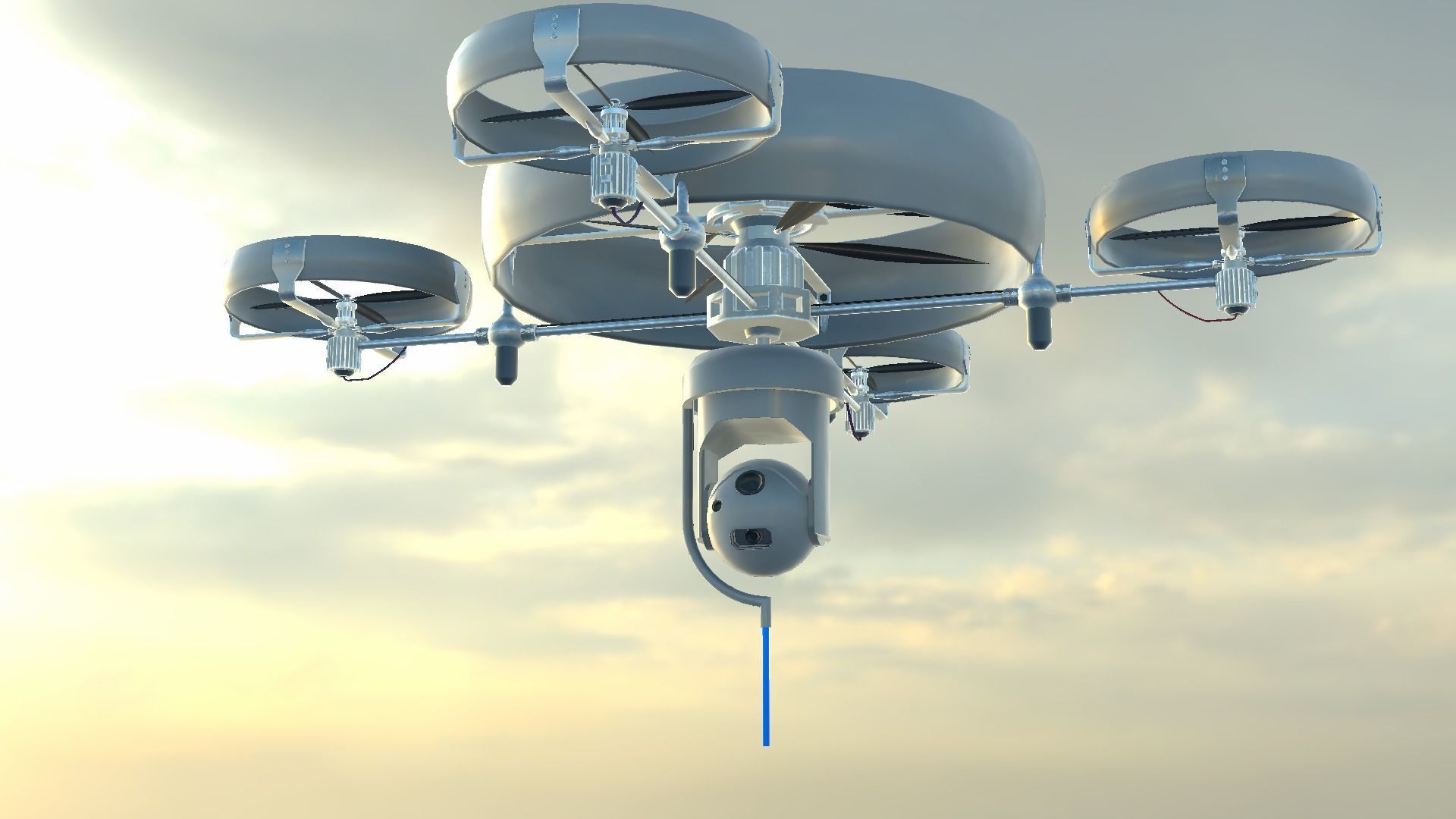 Reconnaissance Spy Drone  Low-poly 3D model_52