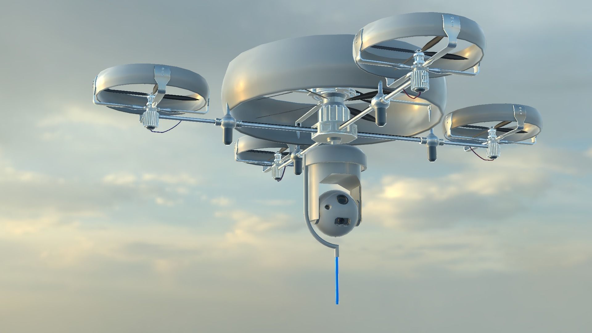 Reconnaissance Spy Drone  Low-poly 3D model_43