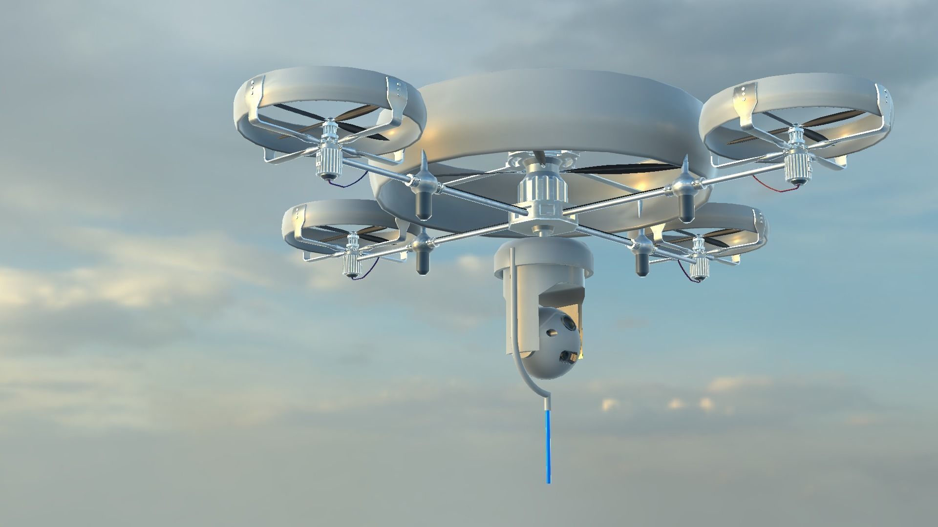 Reconnaissance Spy Drone  Low-poly 3D model_41