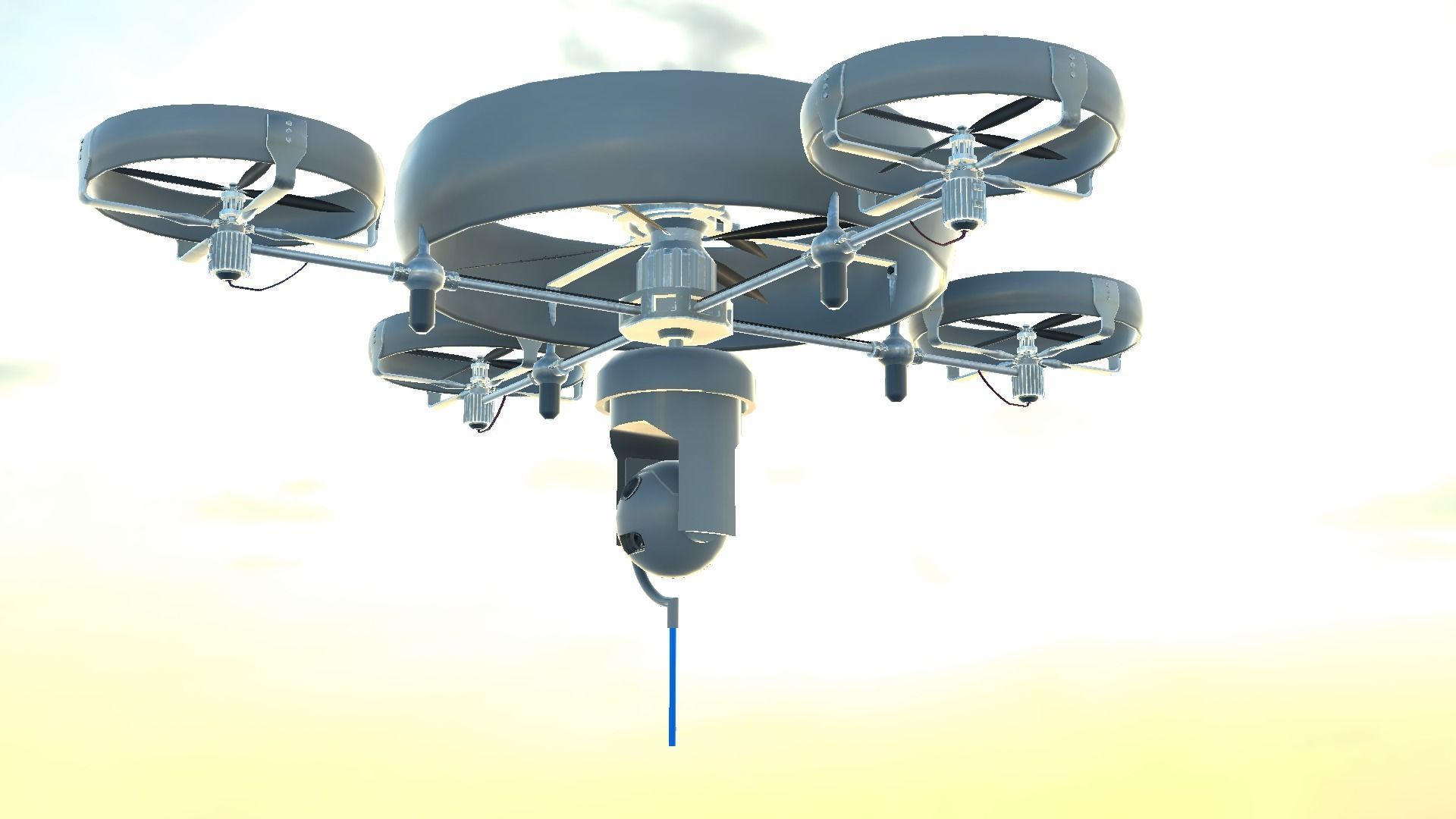 Reconnaissance Spy Drone  Low-poly 3D model_57