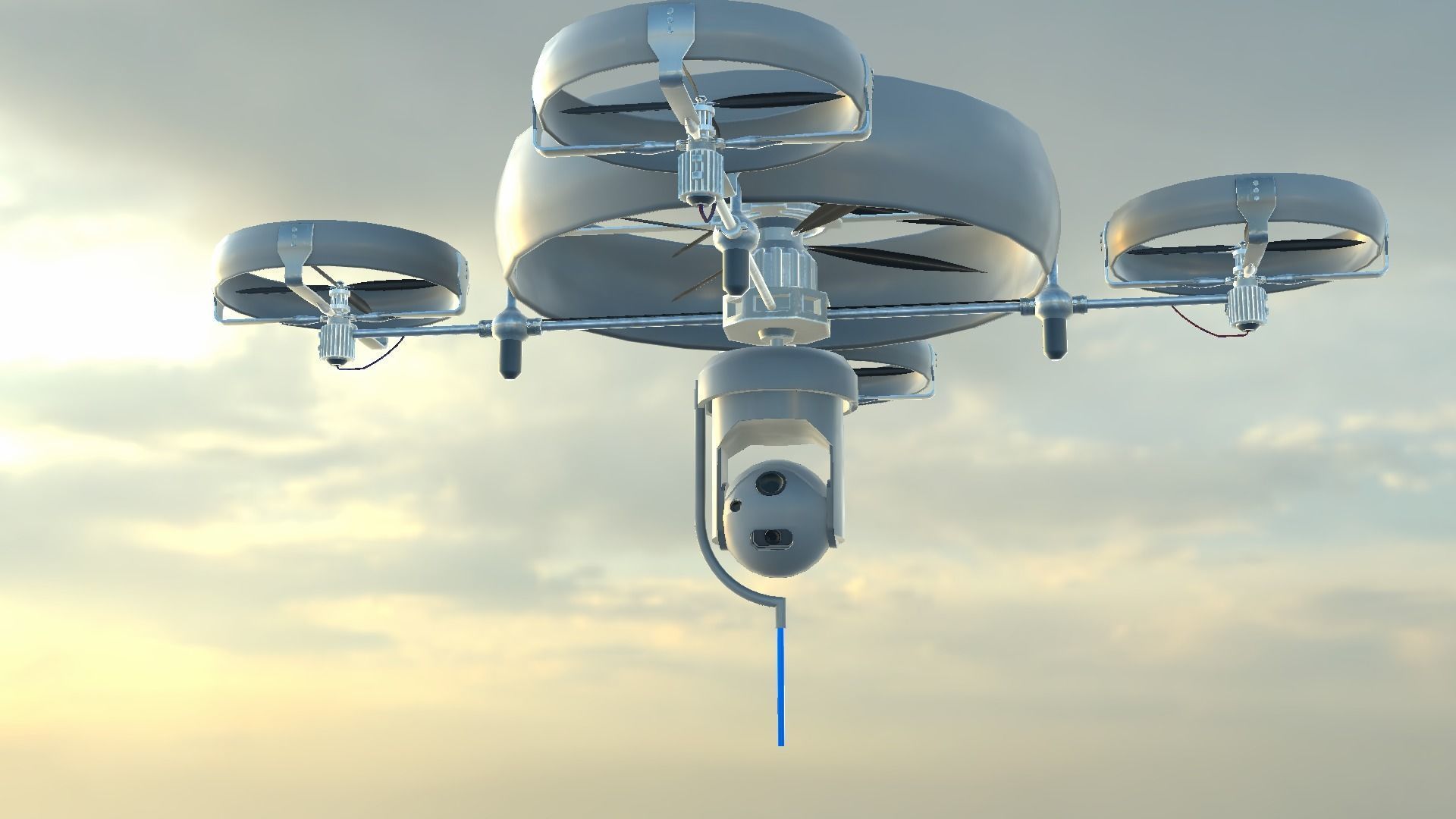 Reconnaissance Spy Drone  Low-poly 3D model_48