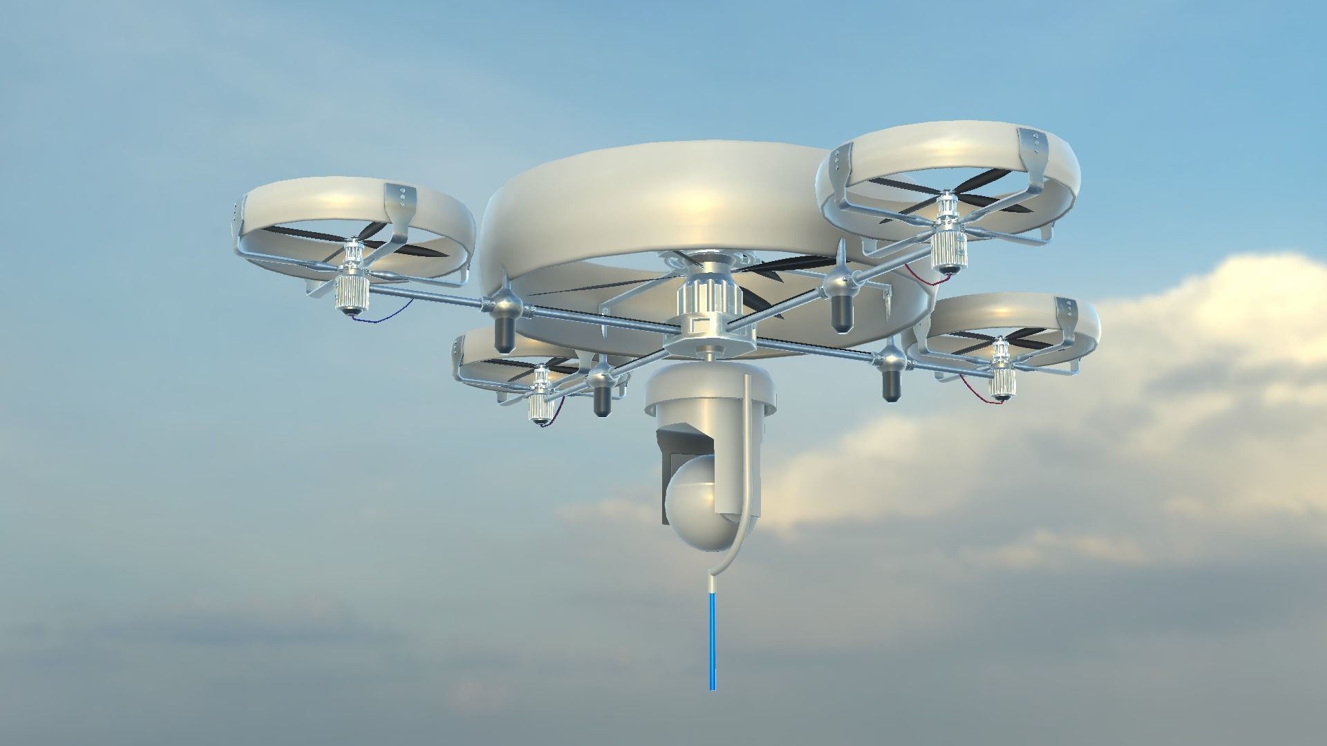 Reconnaissance Spy Drone  Low-poly 3D model_28