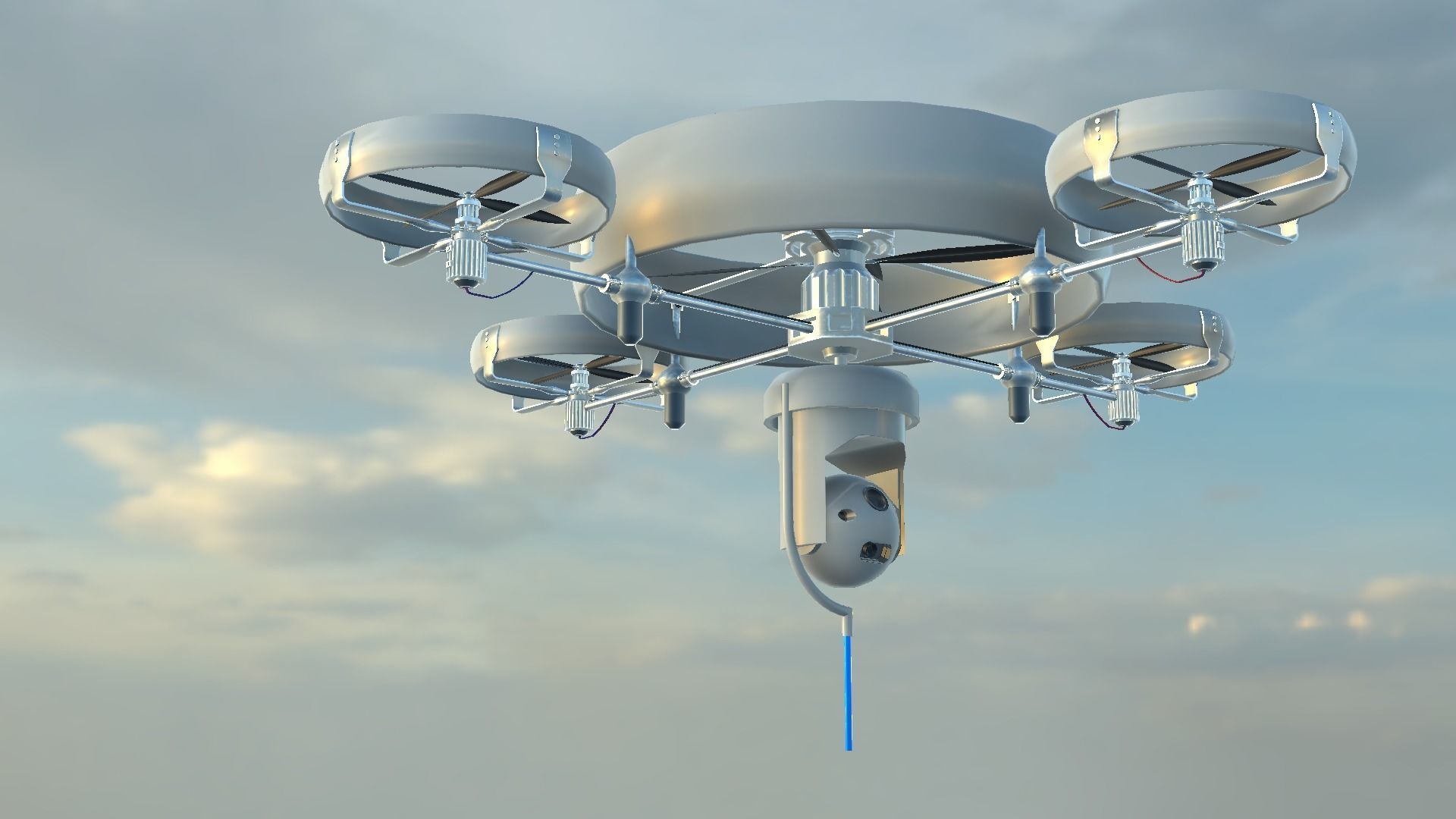 Reconnaissance Spy Drone  Low-poly 3D model_40