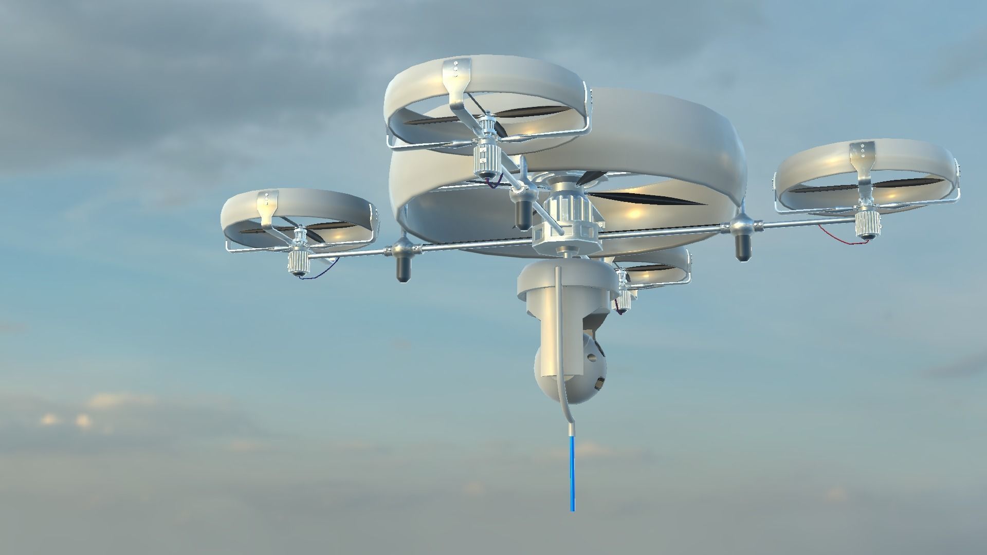 Reconnaissance Spy Drone  Low-poly 3D model_34