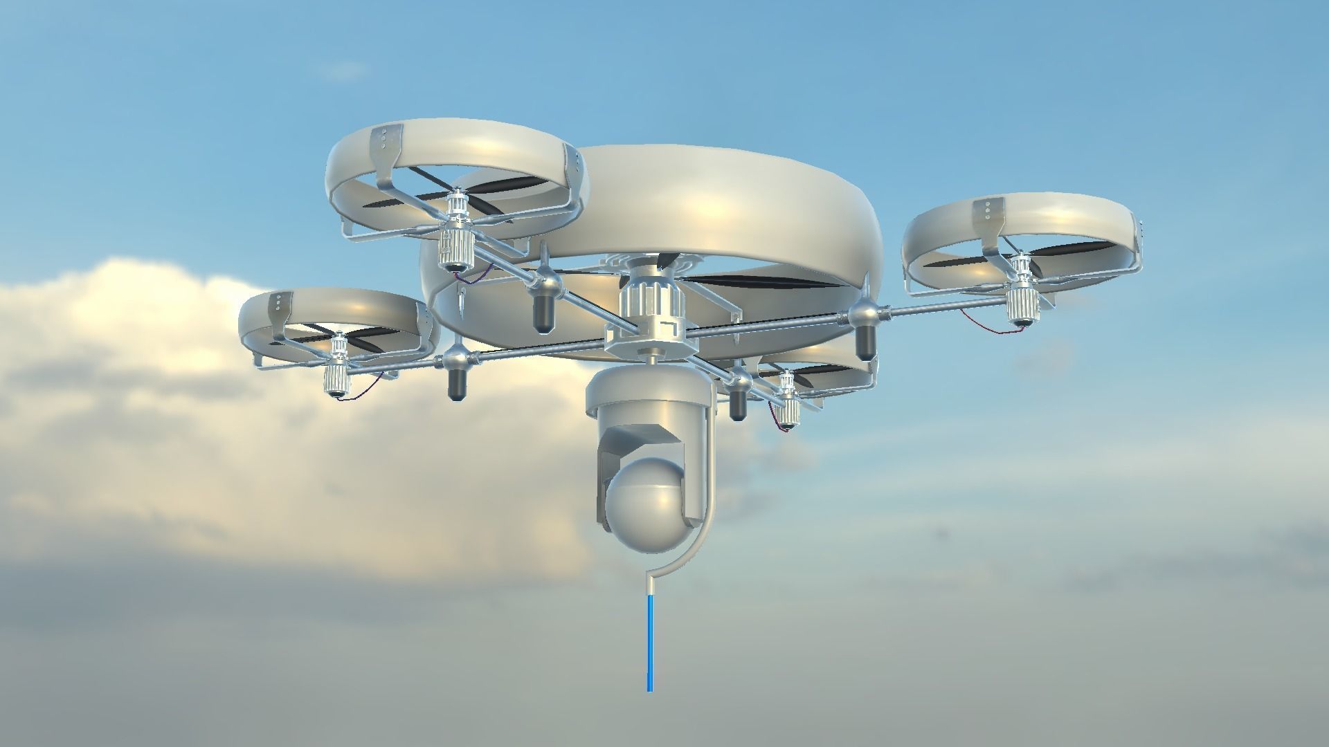 Reconnaissance Spy Drone  Low-poly 3D model_25