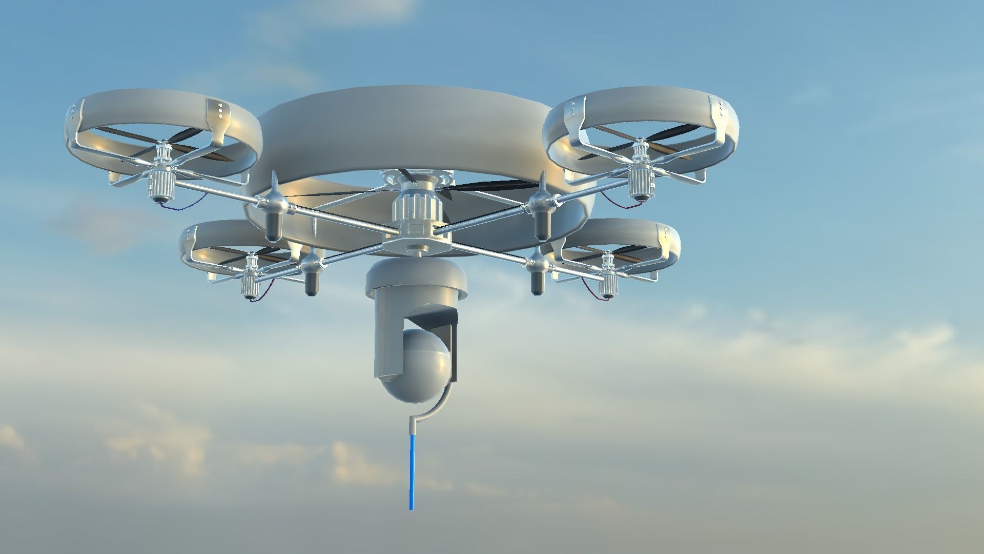 Reconnaissance Spy Drone  Low-poly 3D model_19