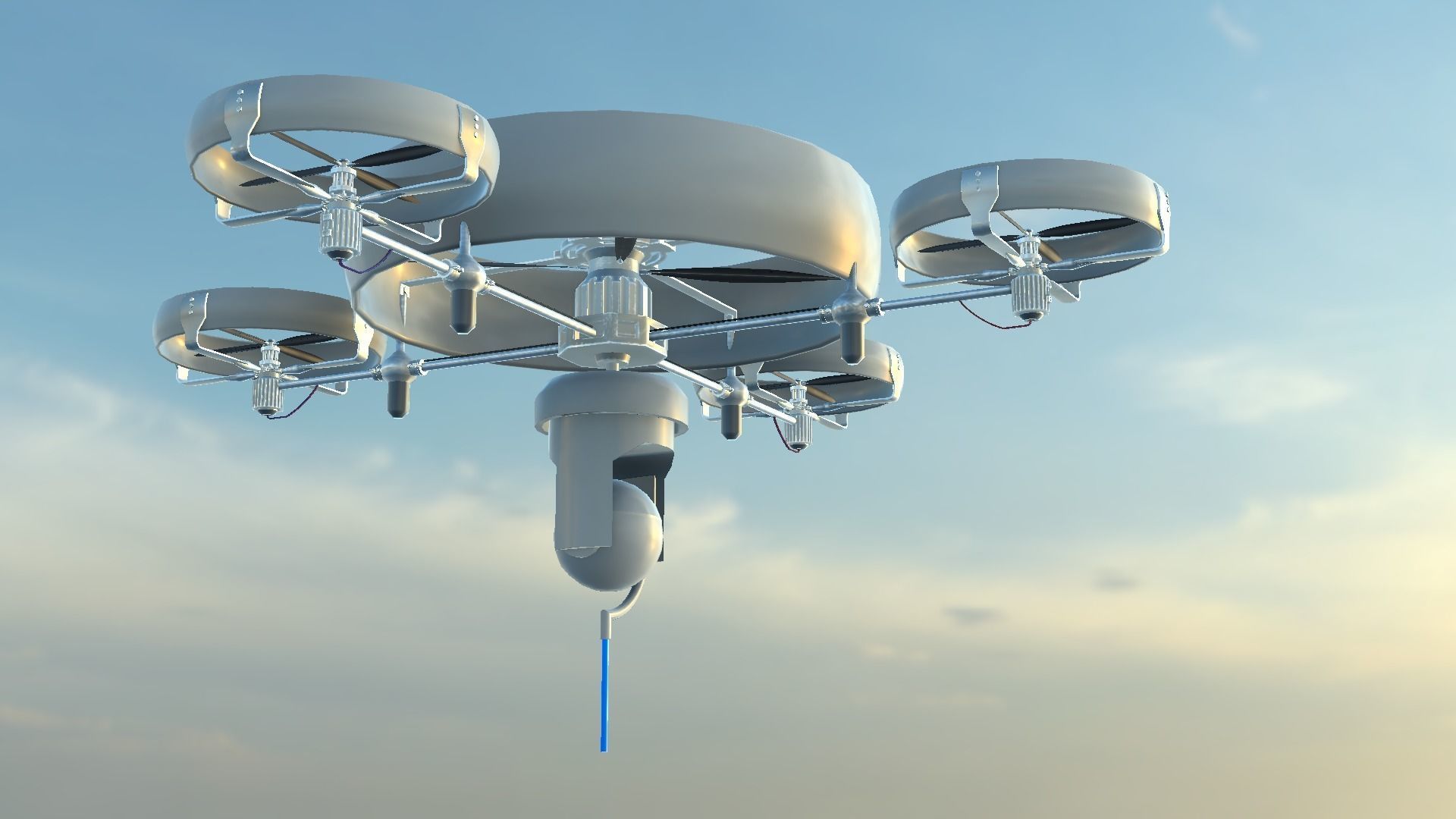 Reconnaissance Spy Drone  Low-poly 3D model_23