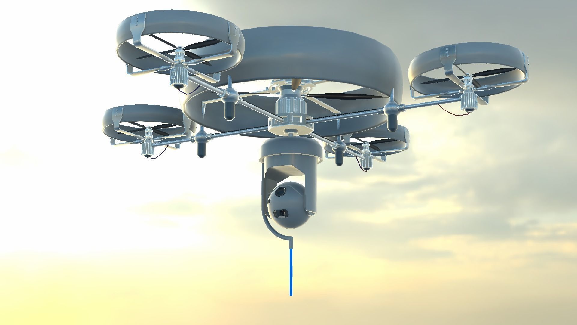 Reconnaissance Spy Drone  Low-poly 3D model_49