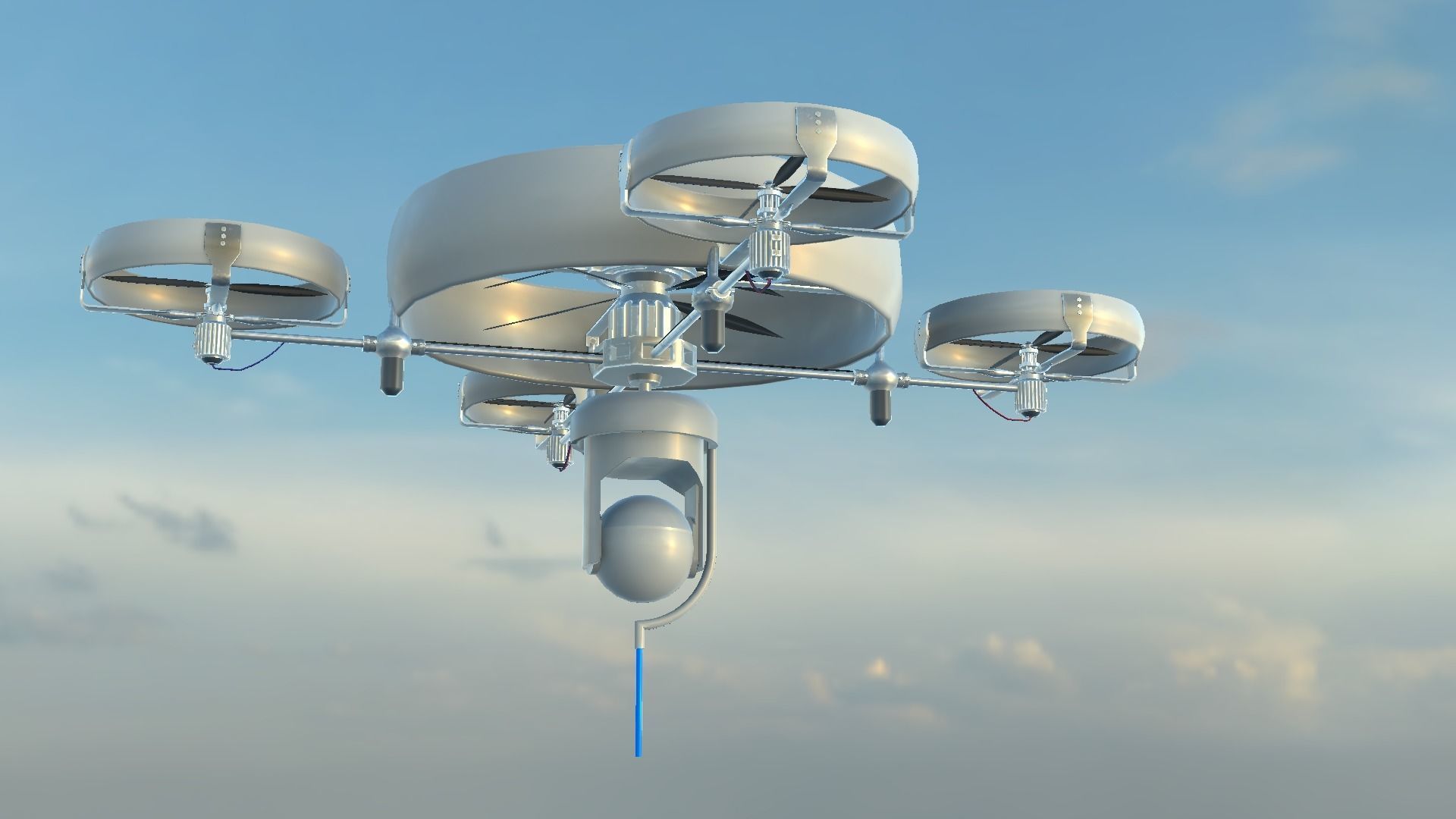 Reconnaissance Spy Drone  Low-poly 3D model_14