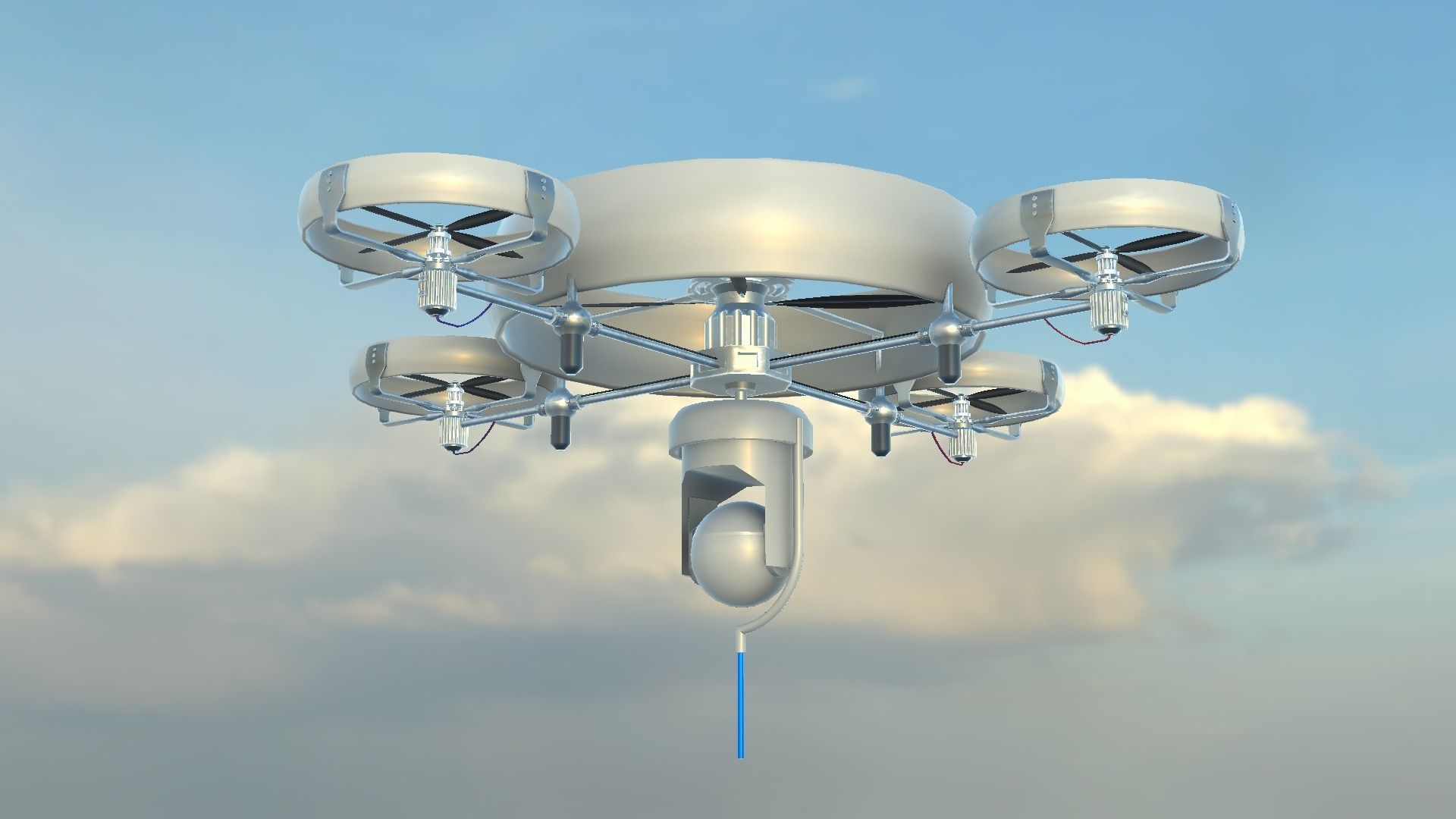 Reconnaissance Spy Drone  Low-poly 3D model_27