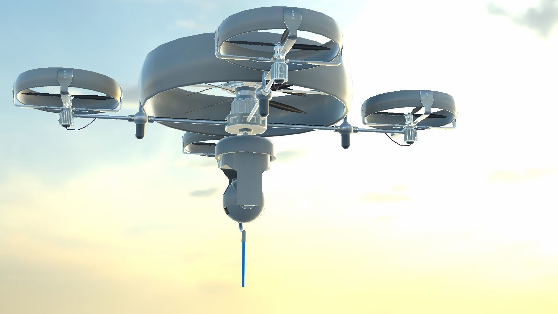 Reconnaissance Spy Drone  Low-poly 3D model_56