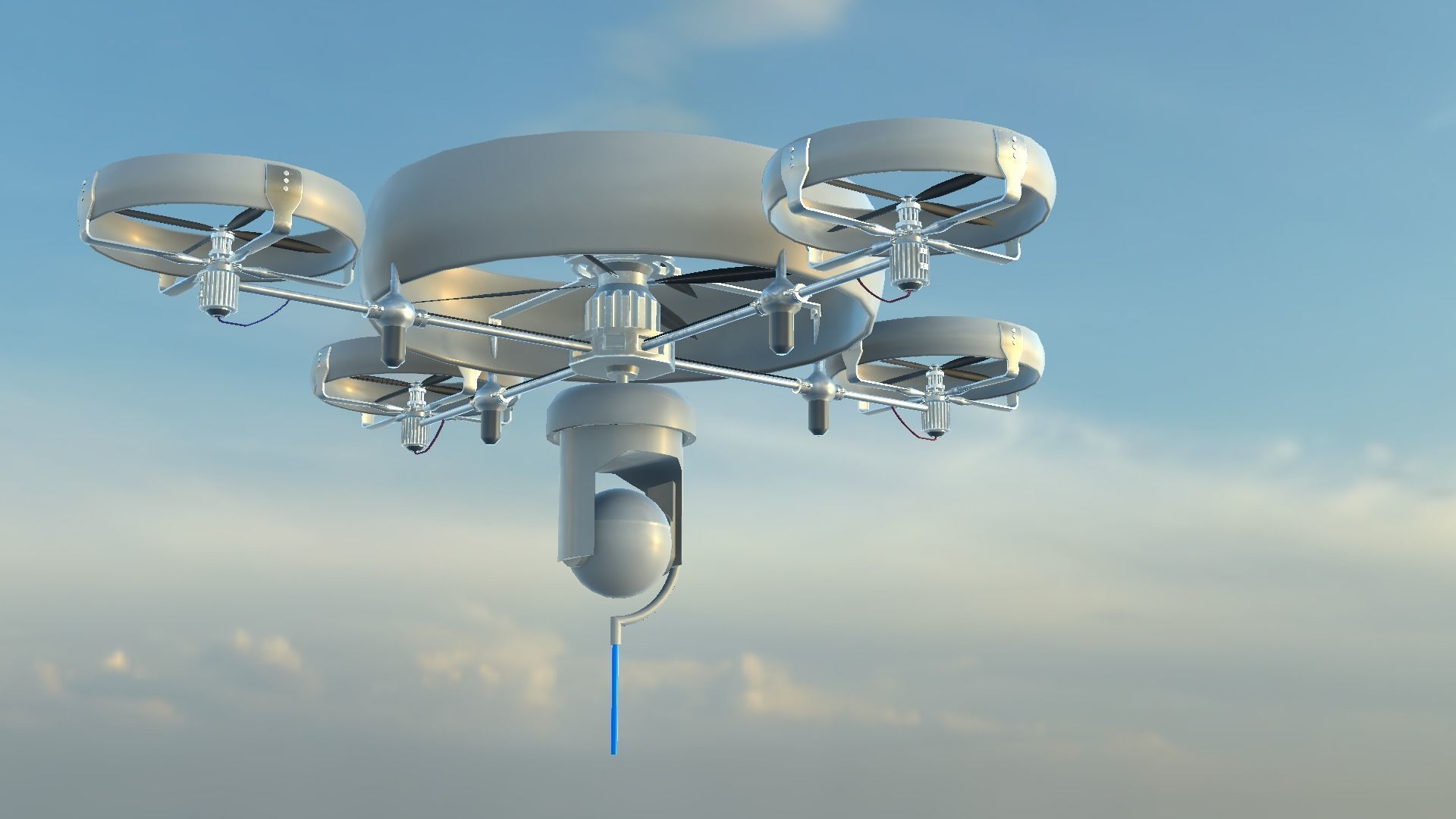 Reconnaissance Spy Drone  Low-poly 3D model_10