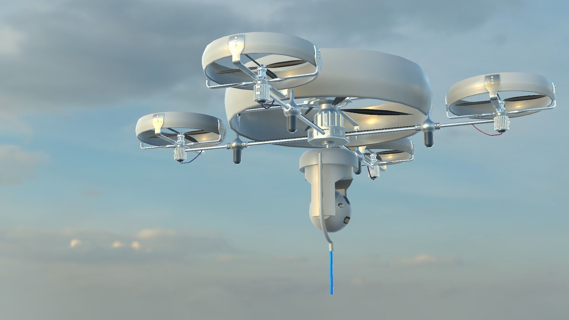 Reconnaissance Spy Drone  Low-poly 3D model_37