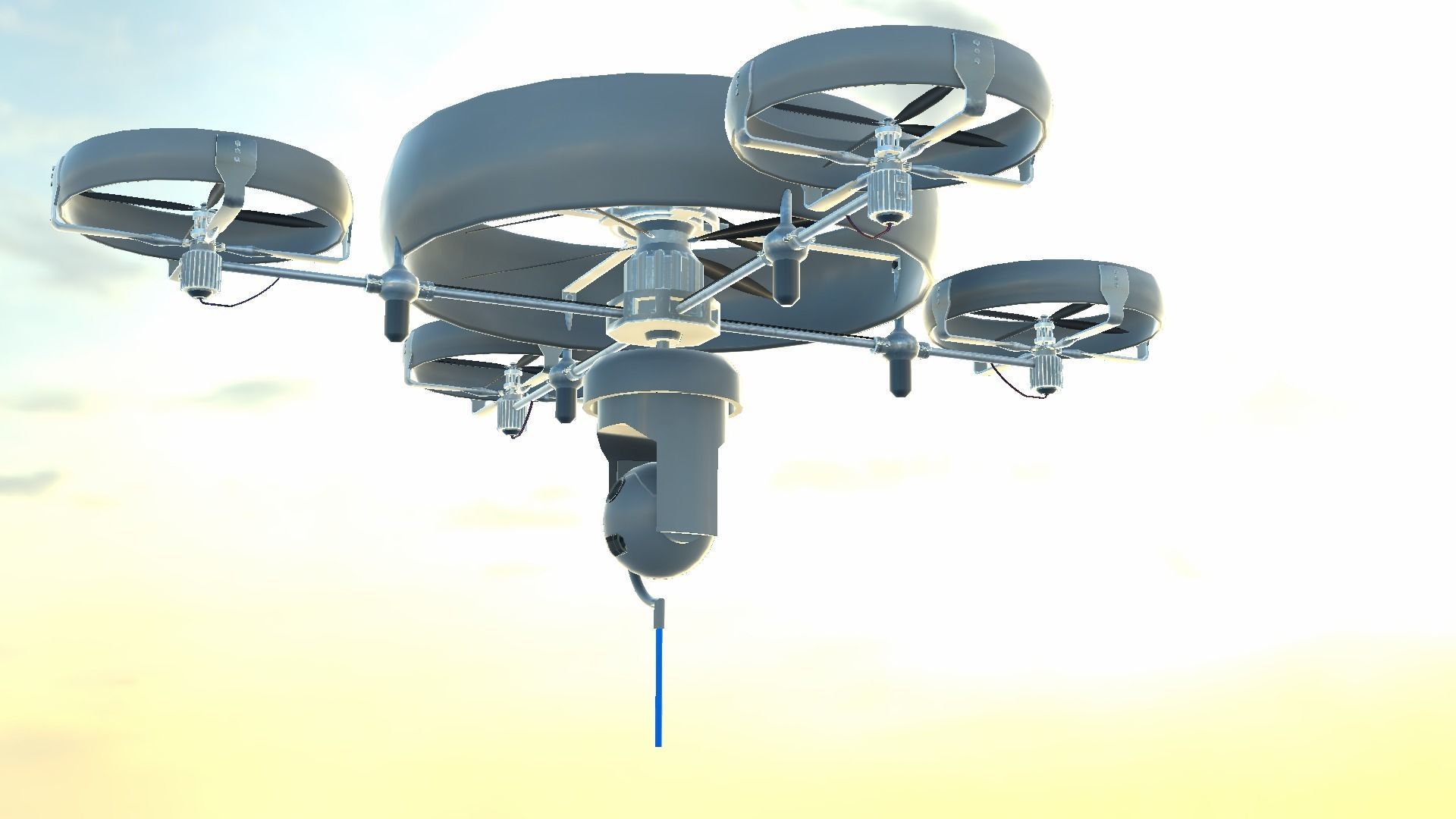 Reconnaissance Spy Drone  Low-poly 3D model_55