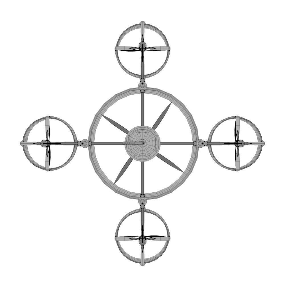 Reconnaissance Spy Drone  Low-poly 3D model_7