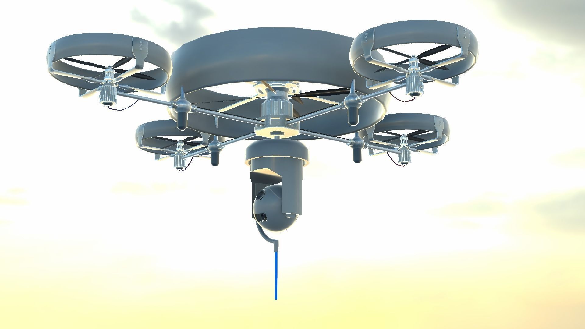 Reconnaissance Spy Drone  Low-poly 3D model_54