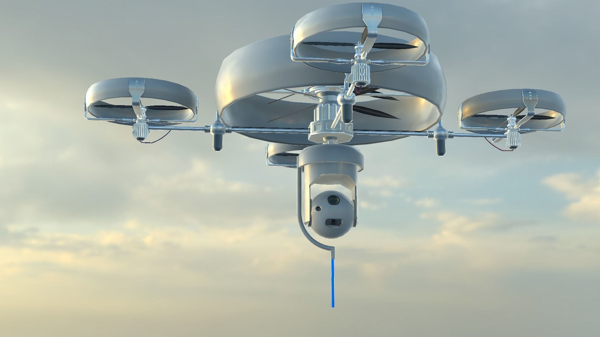 Reconnaissance Spy Drone  Low-poly 3D model_46