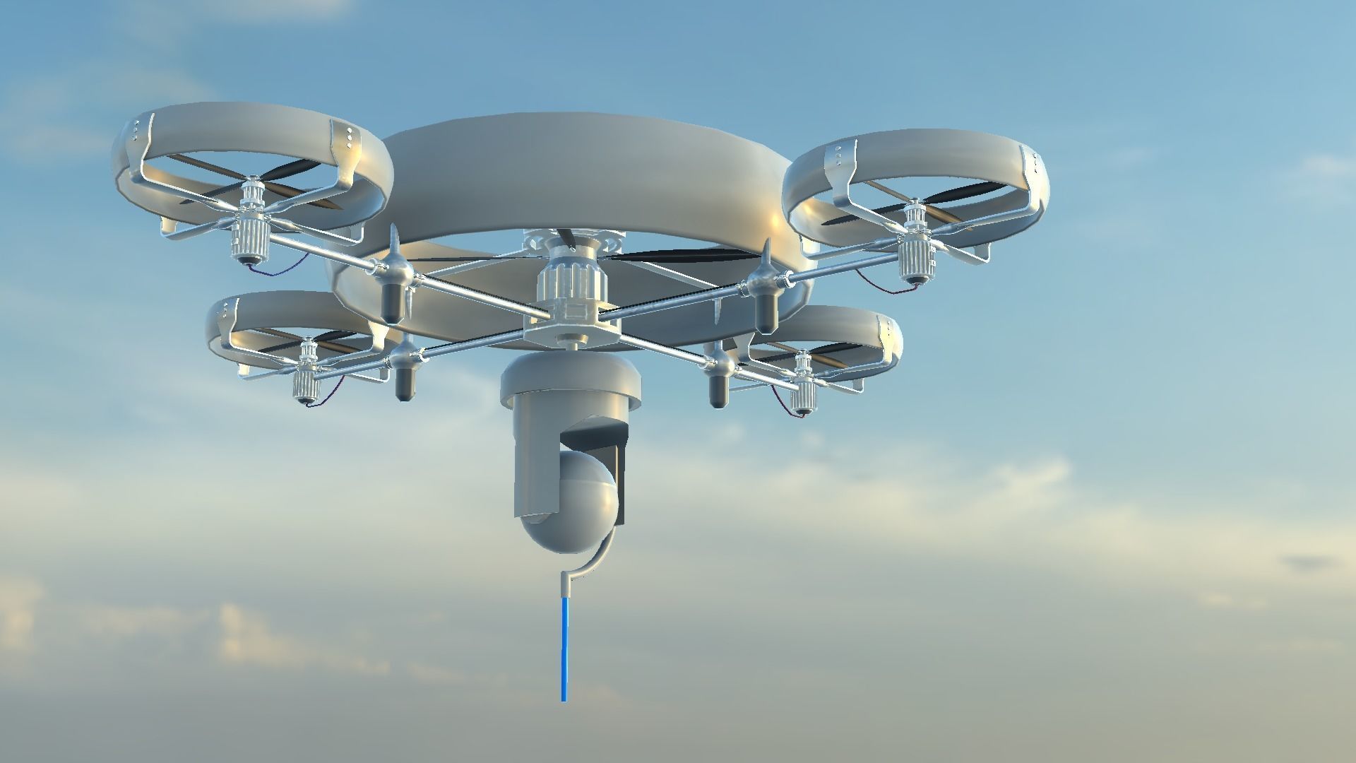 Reconnaissance Spy Drone  Low-poly 3D model_15